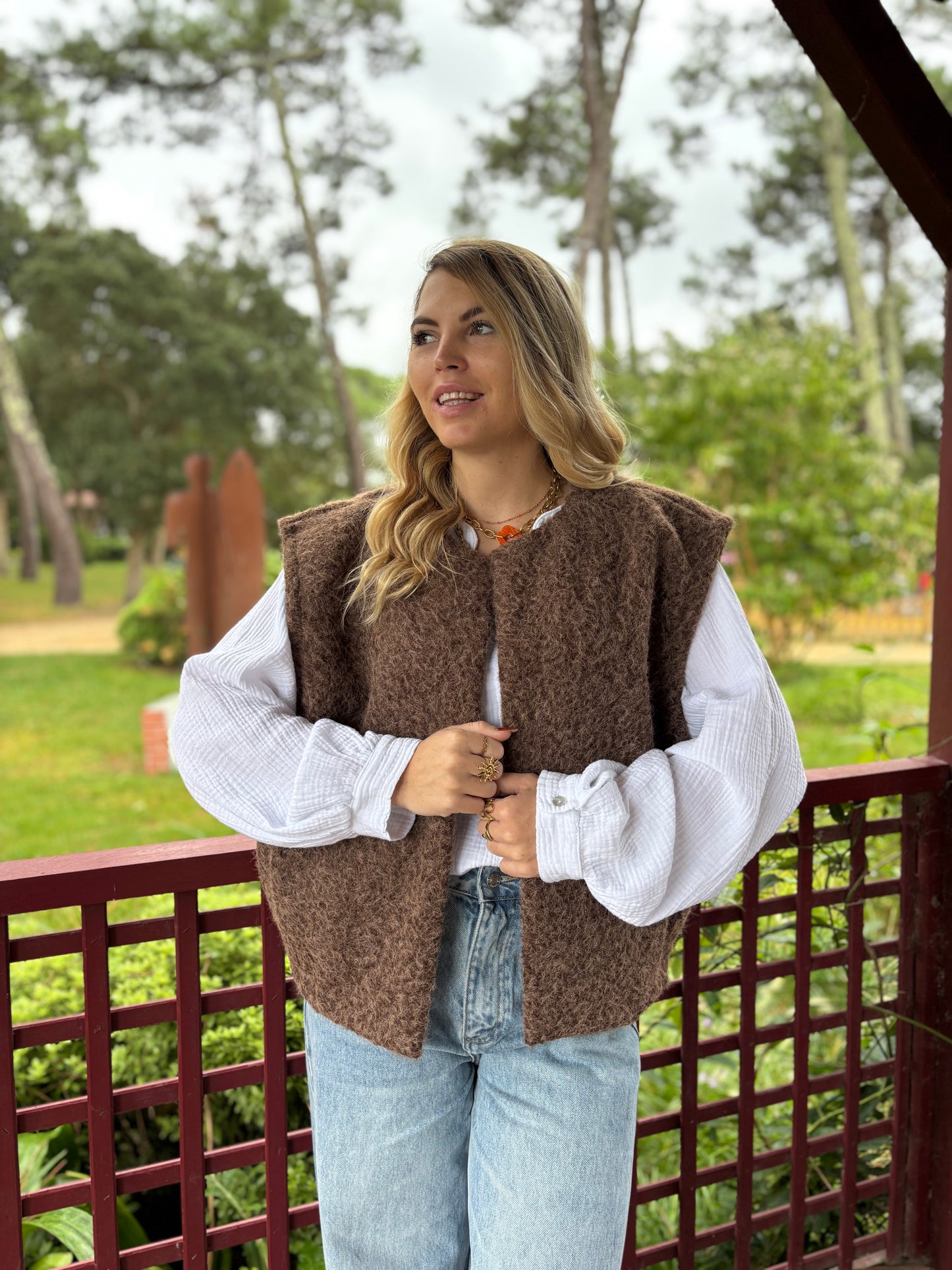 Veste sans manches LILI Chocolat