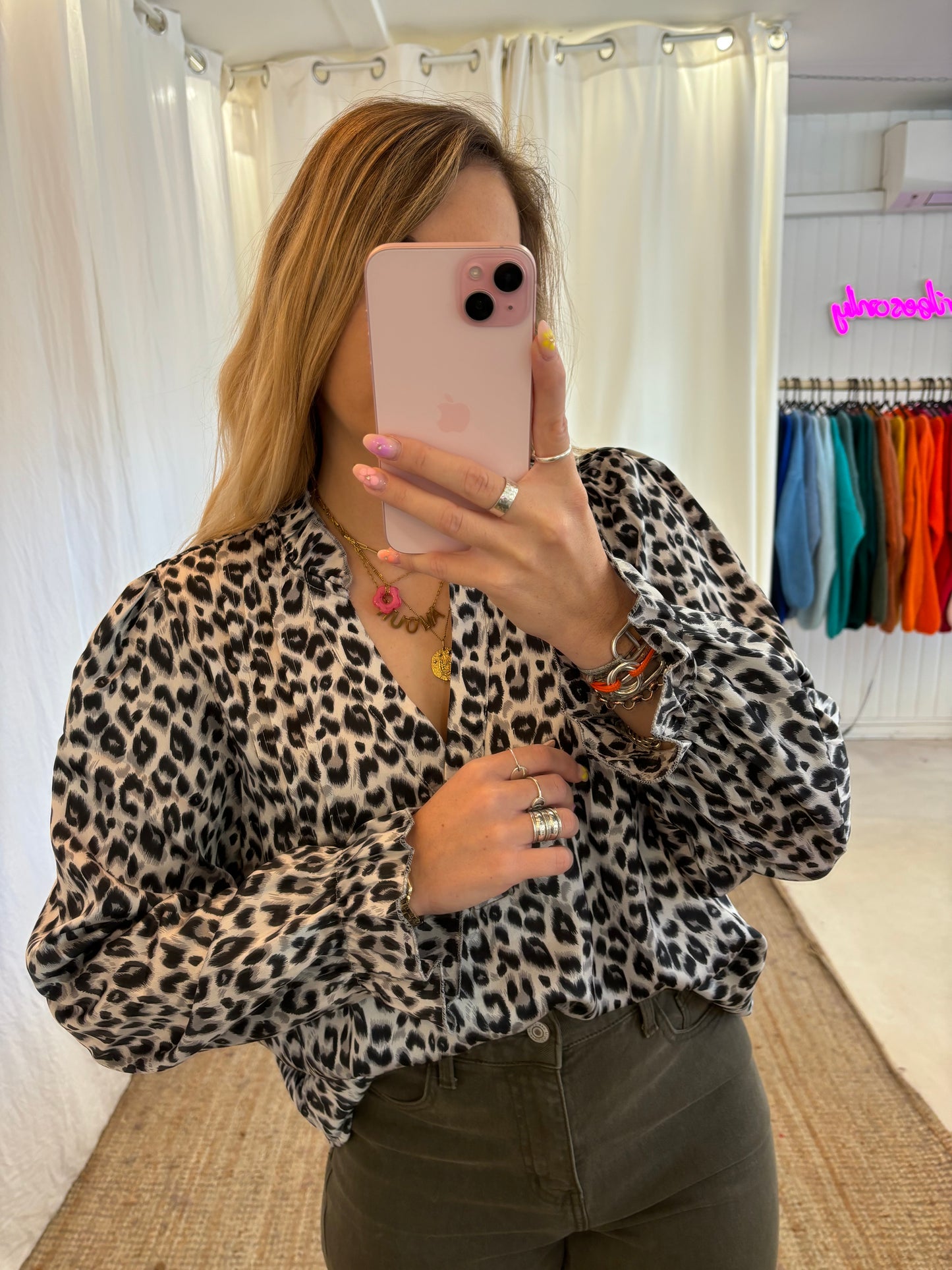 Blouse léopard MILENA Gris