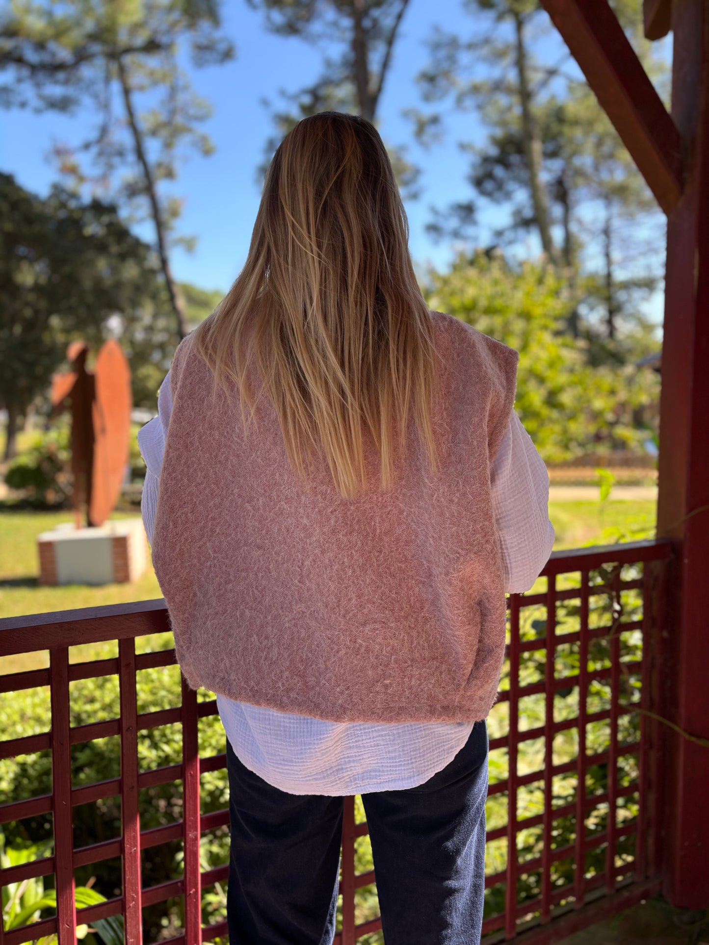 Veste sans manches LILI Vieux Rose