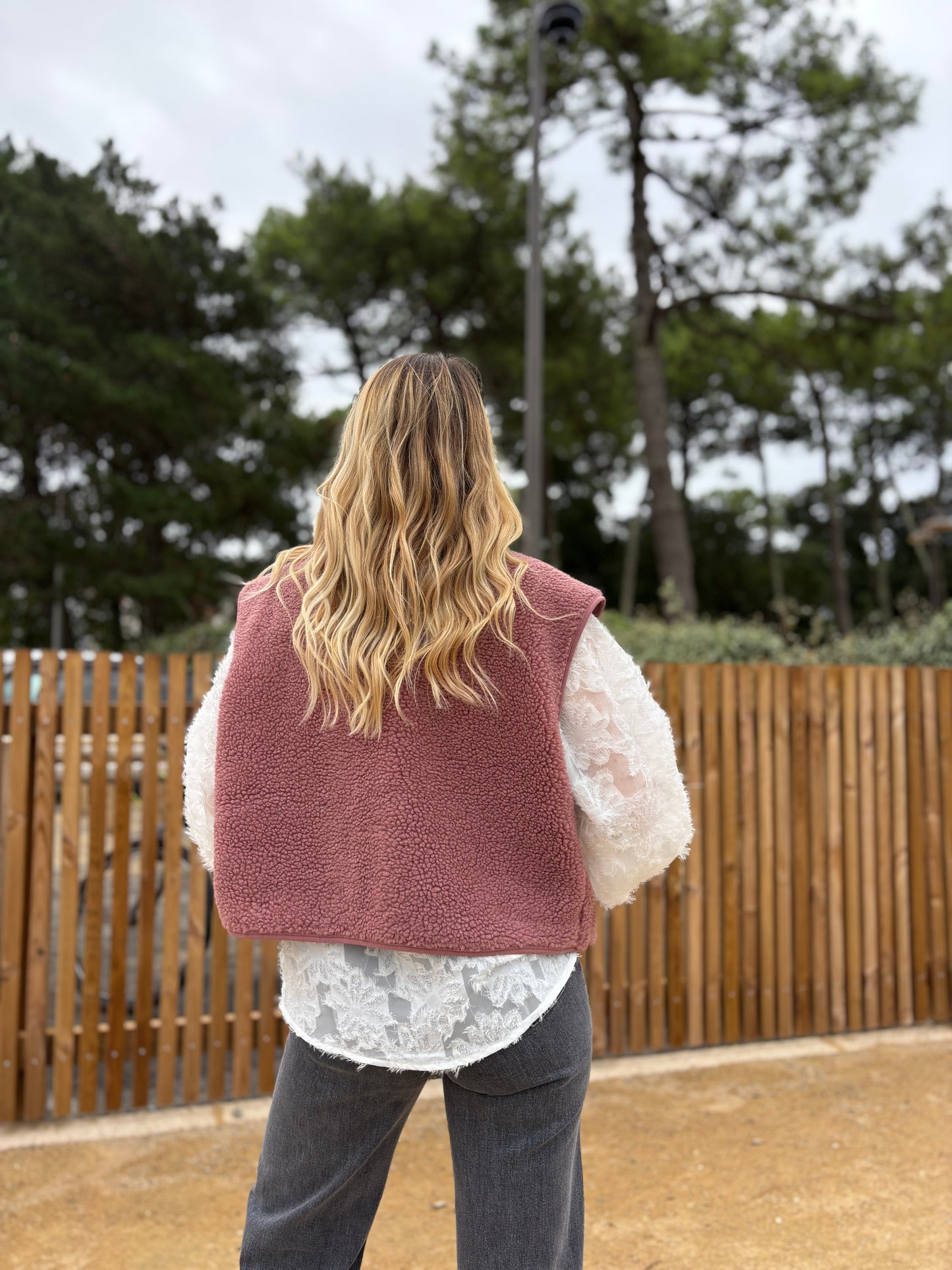 Veste sans manches ABY Rose foncé