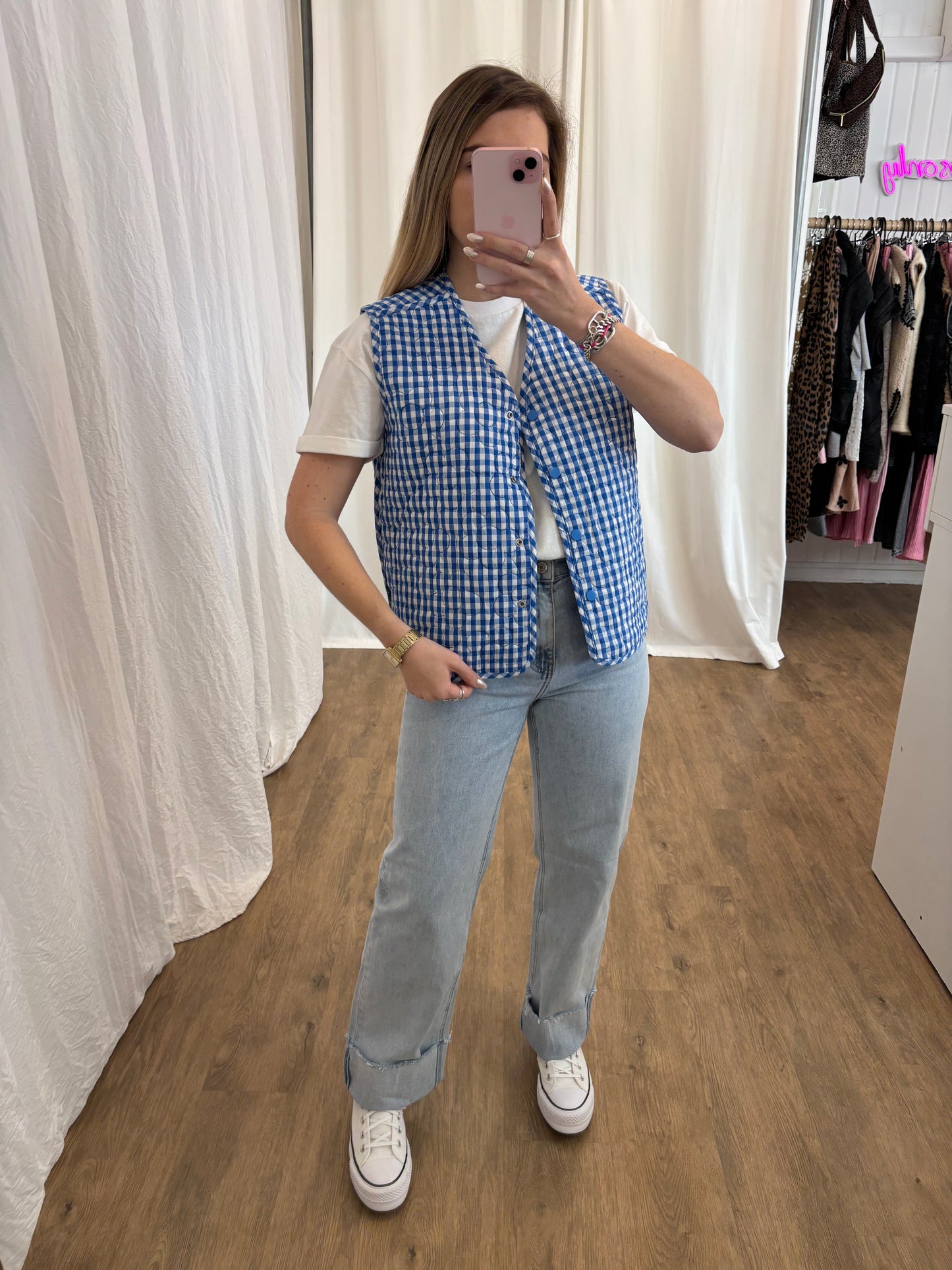Veste sans manches LUCILE Bleu réversible