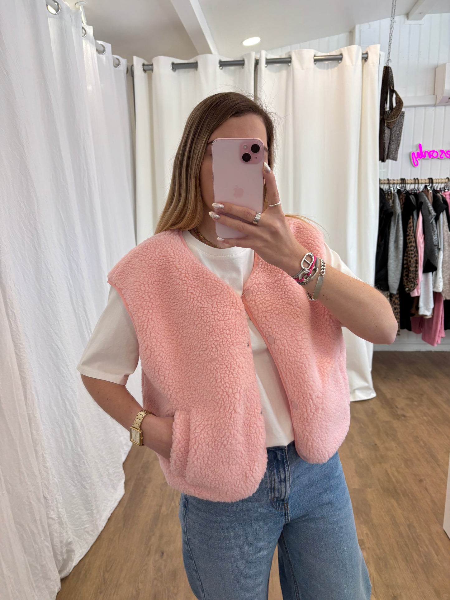Veste sans manches ABY Rose clair