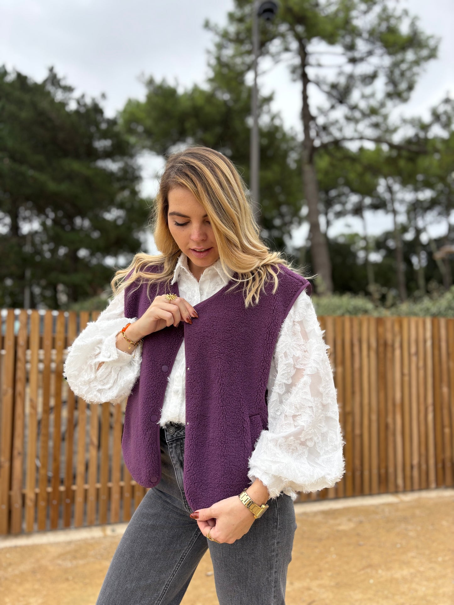 Veste sans manches ABY Prune