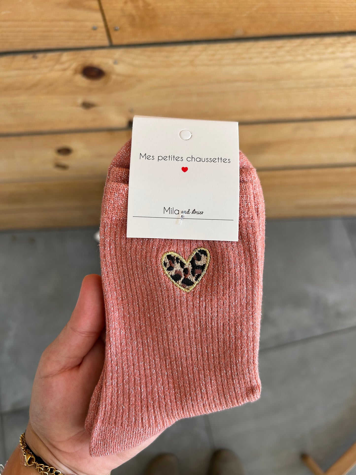 Chaussettes COEUR léopard