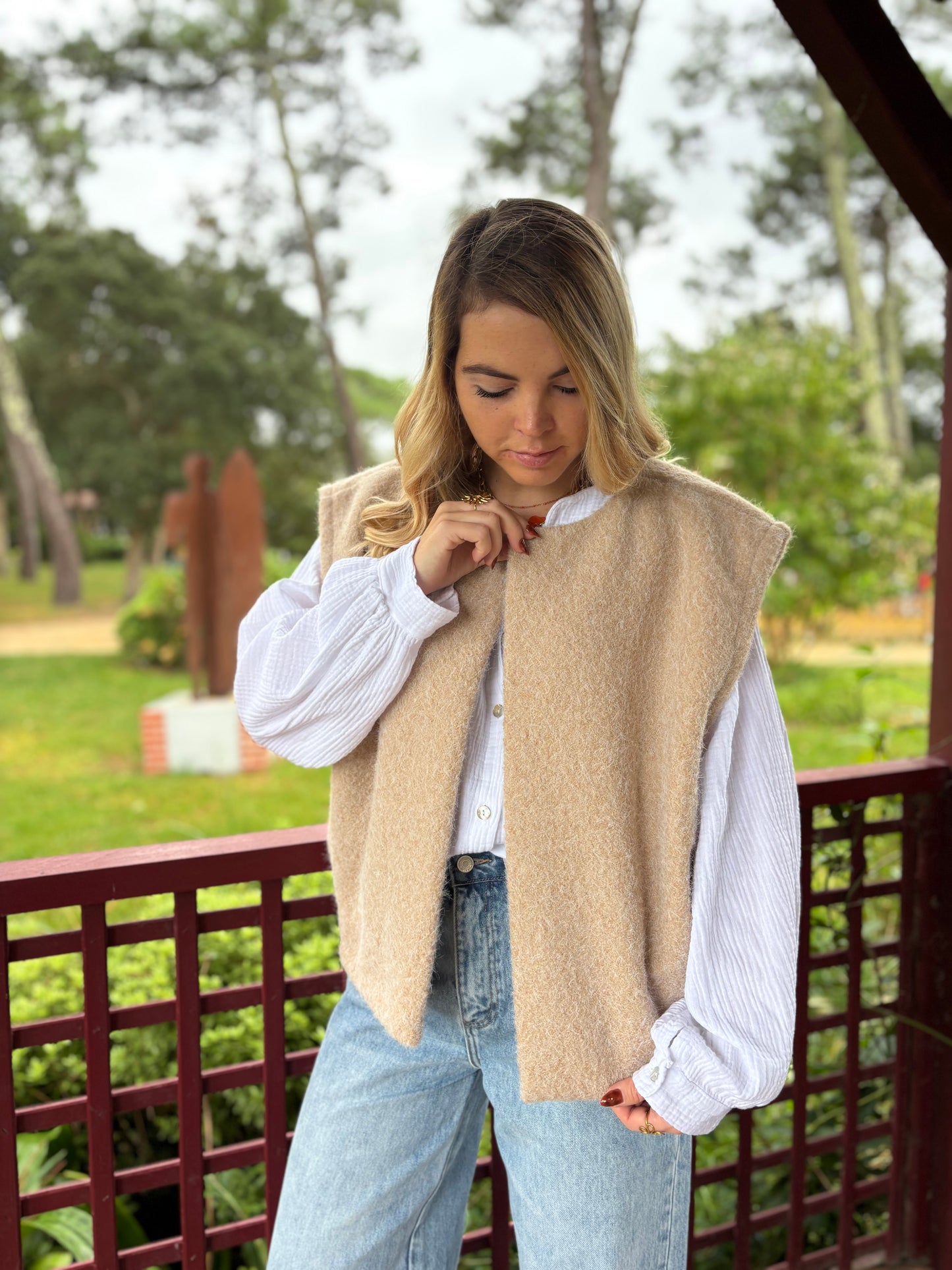 Veste sans manches LILI Beige