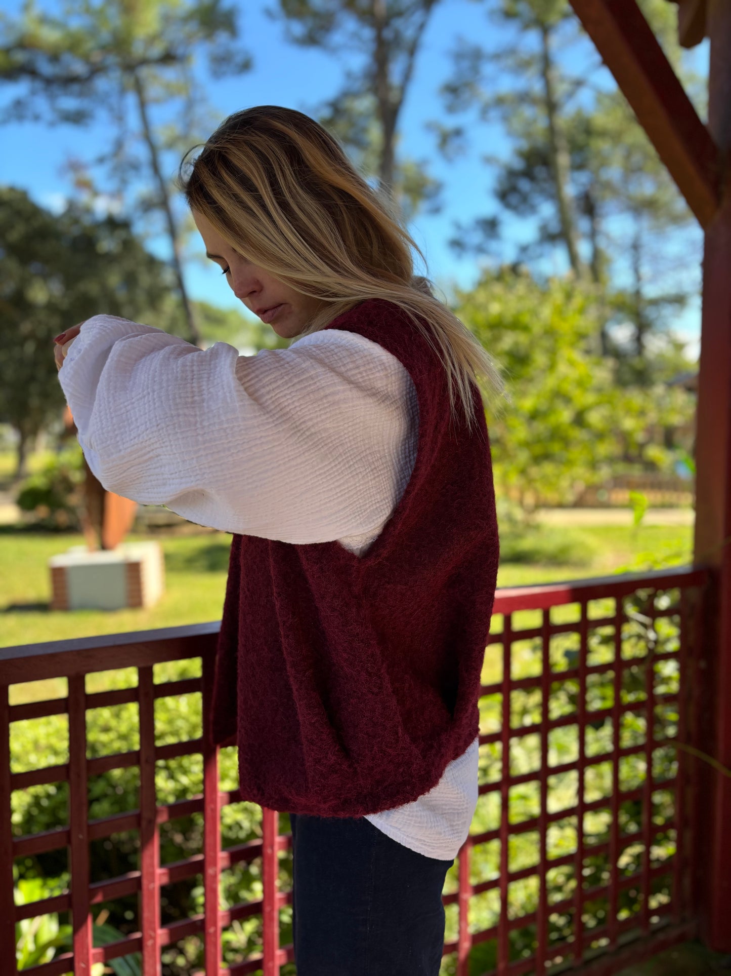 Veste sans manches LILI Bordeaux