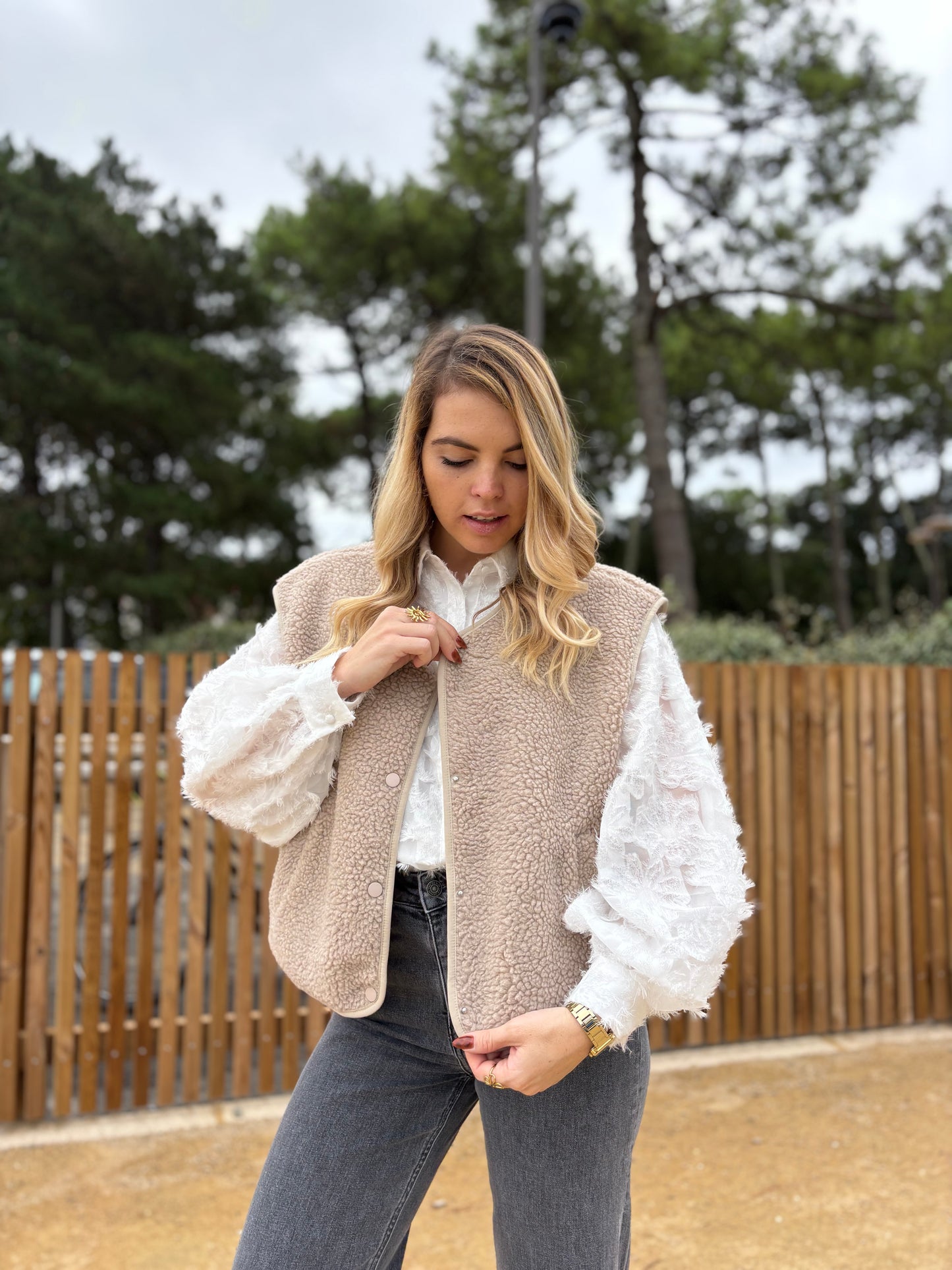 Veste sans manches ABY Taupe clair