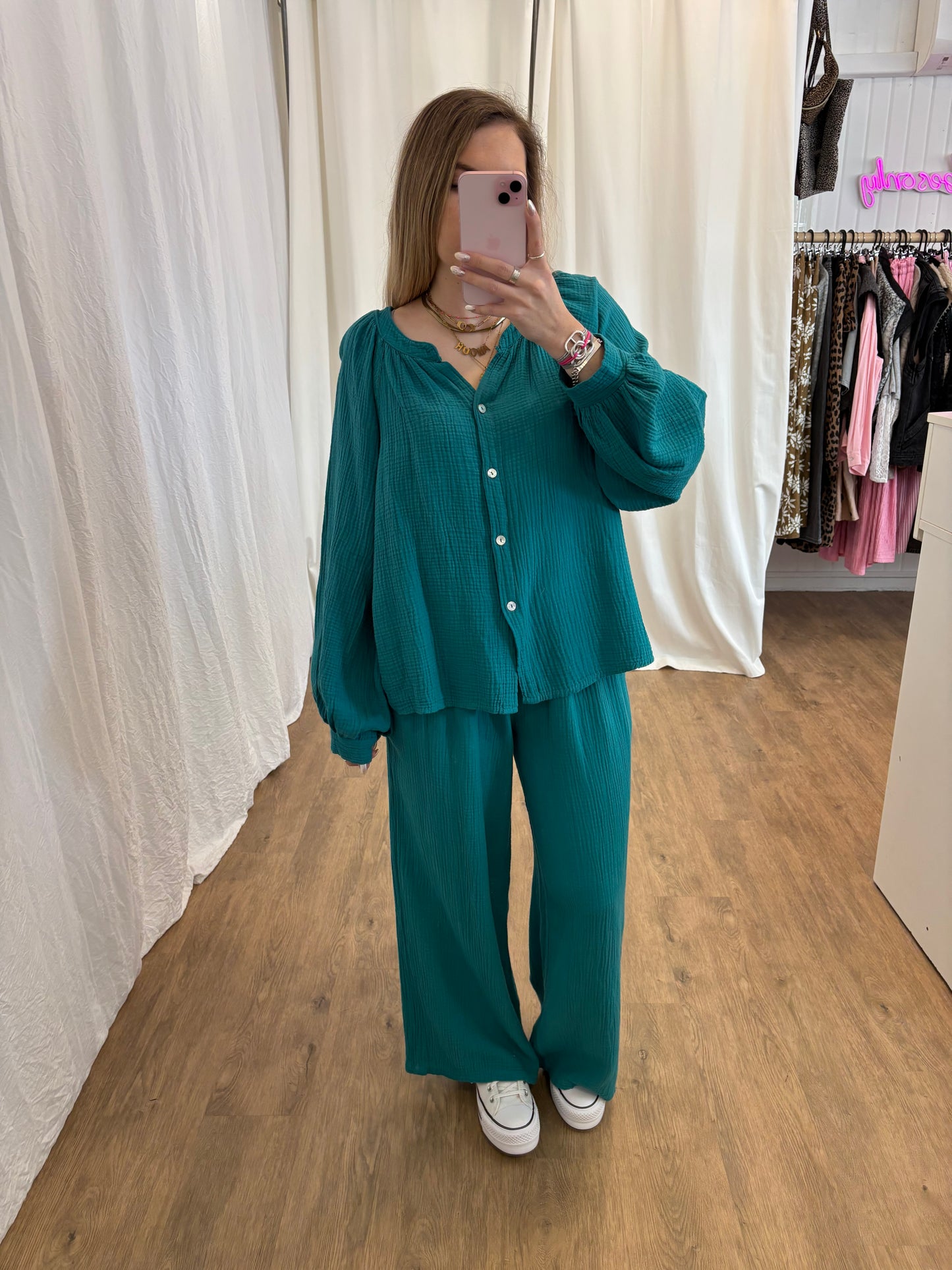 Blouse LYA Bleu canard