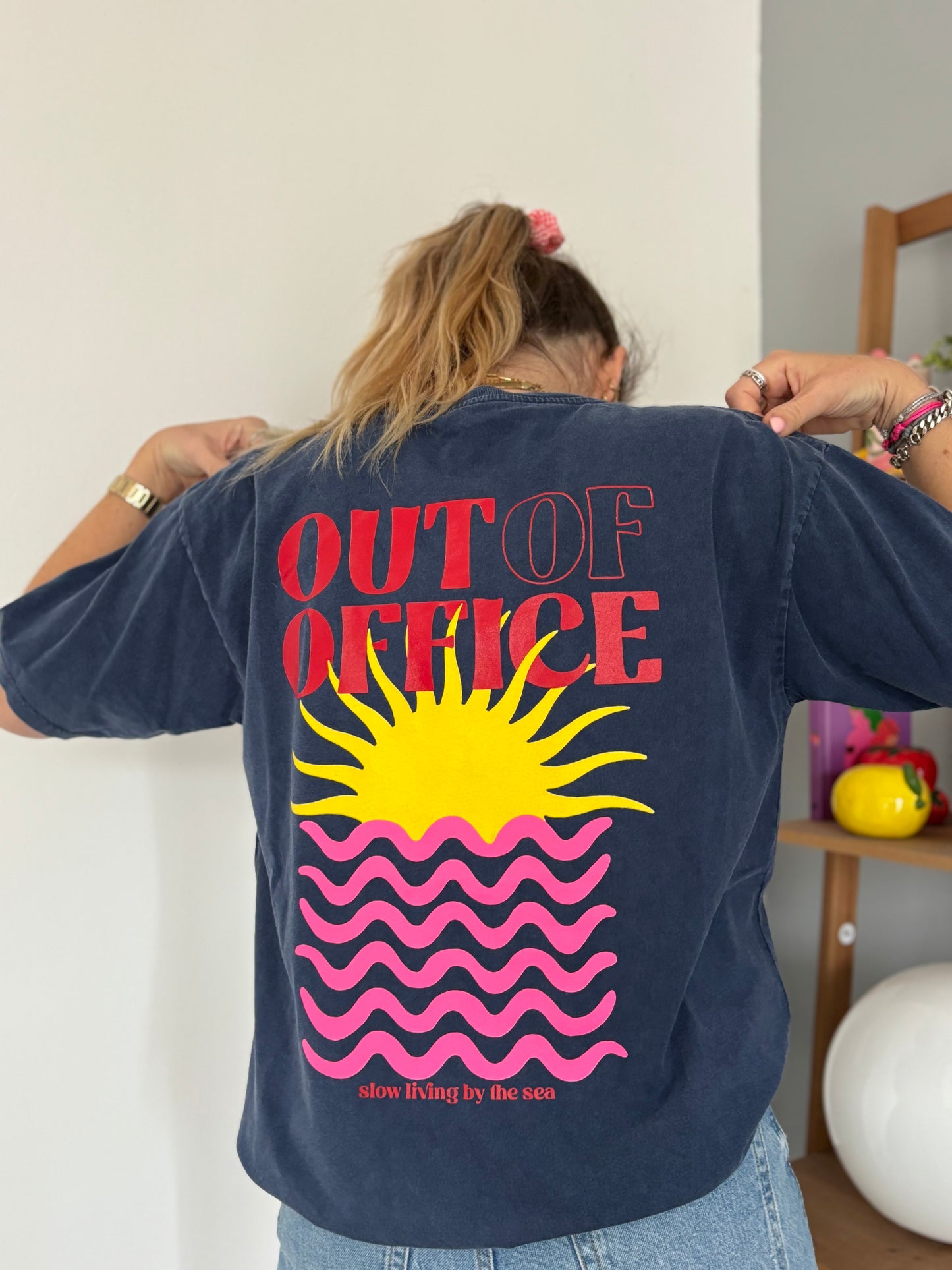 T-shirt OUT OF OFFICE Bleu marine