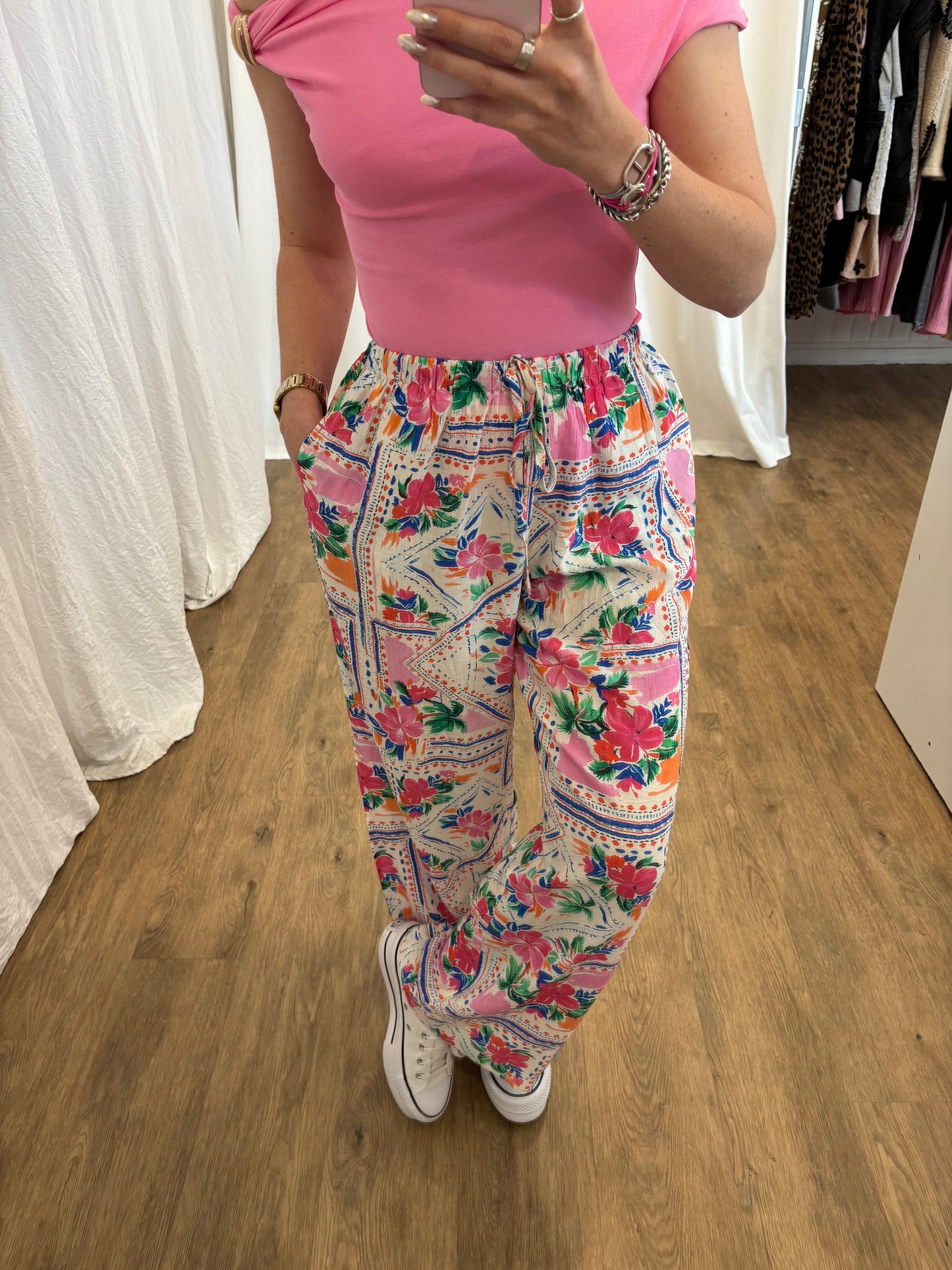 Pantalon FLEURS Fushia