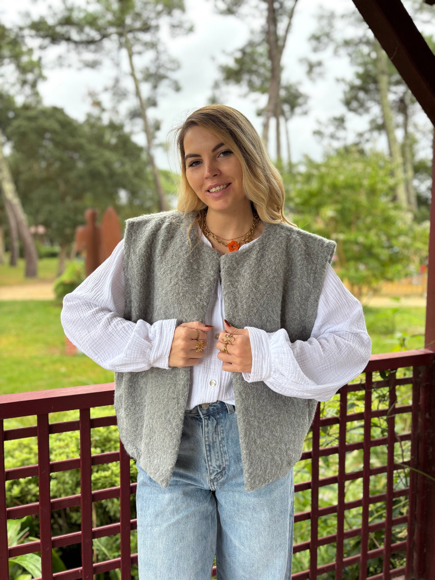 Veste sans manches LILI Gris clair