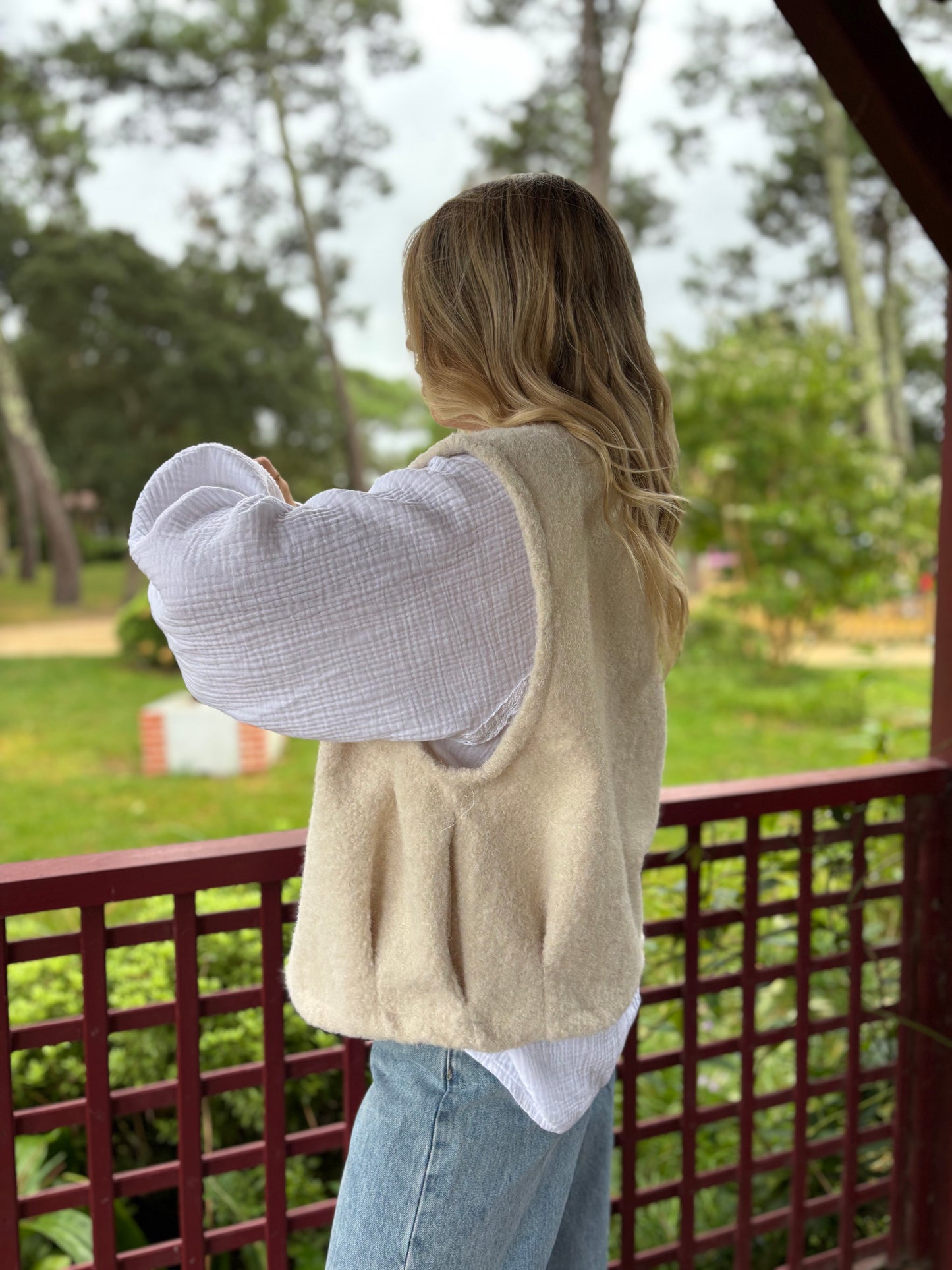 Veste sans manches LILI Écru