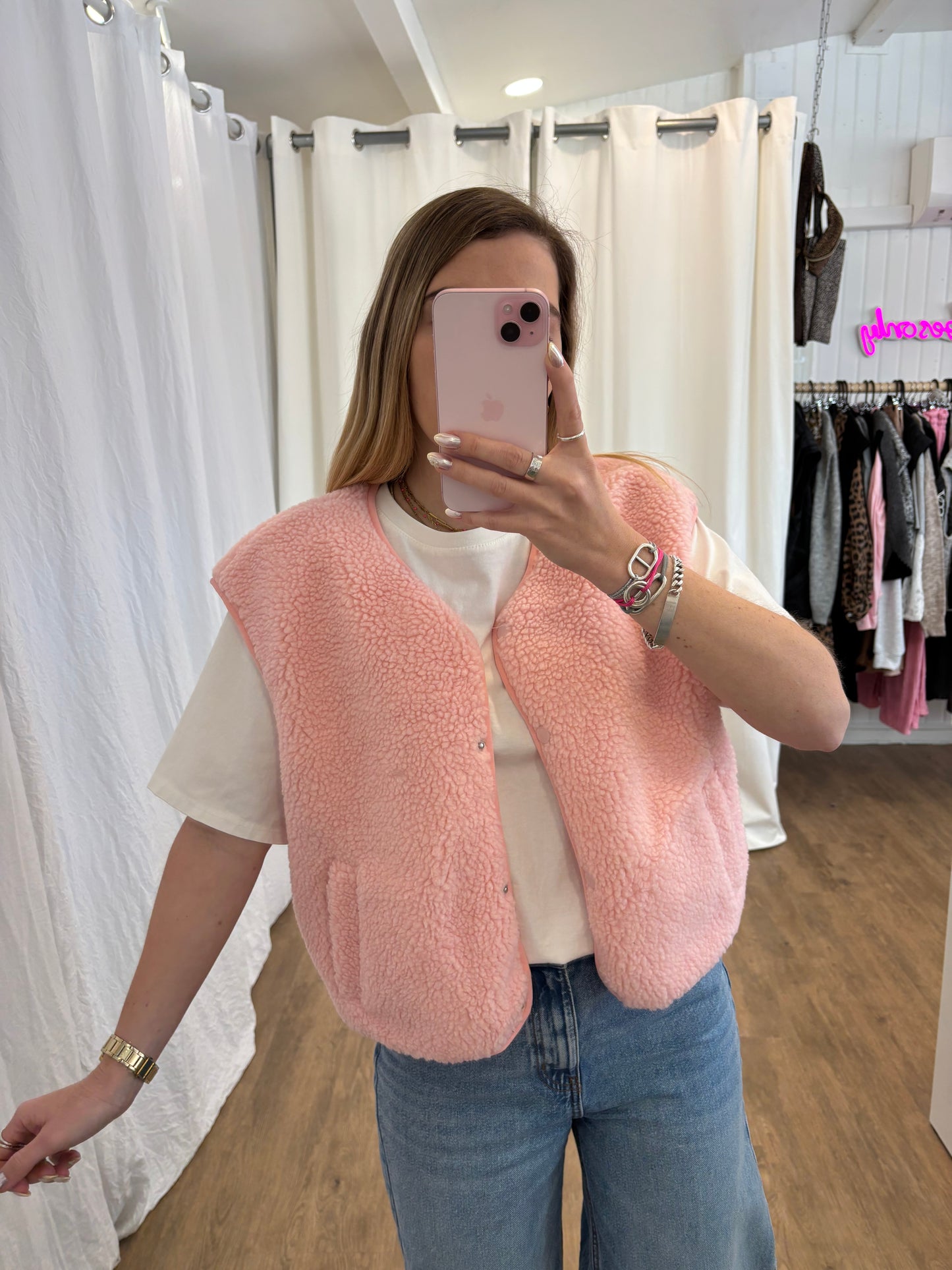 Veste sans manches ABY Rose clair
