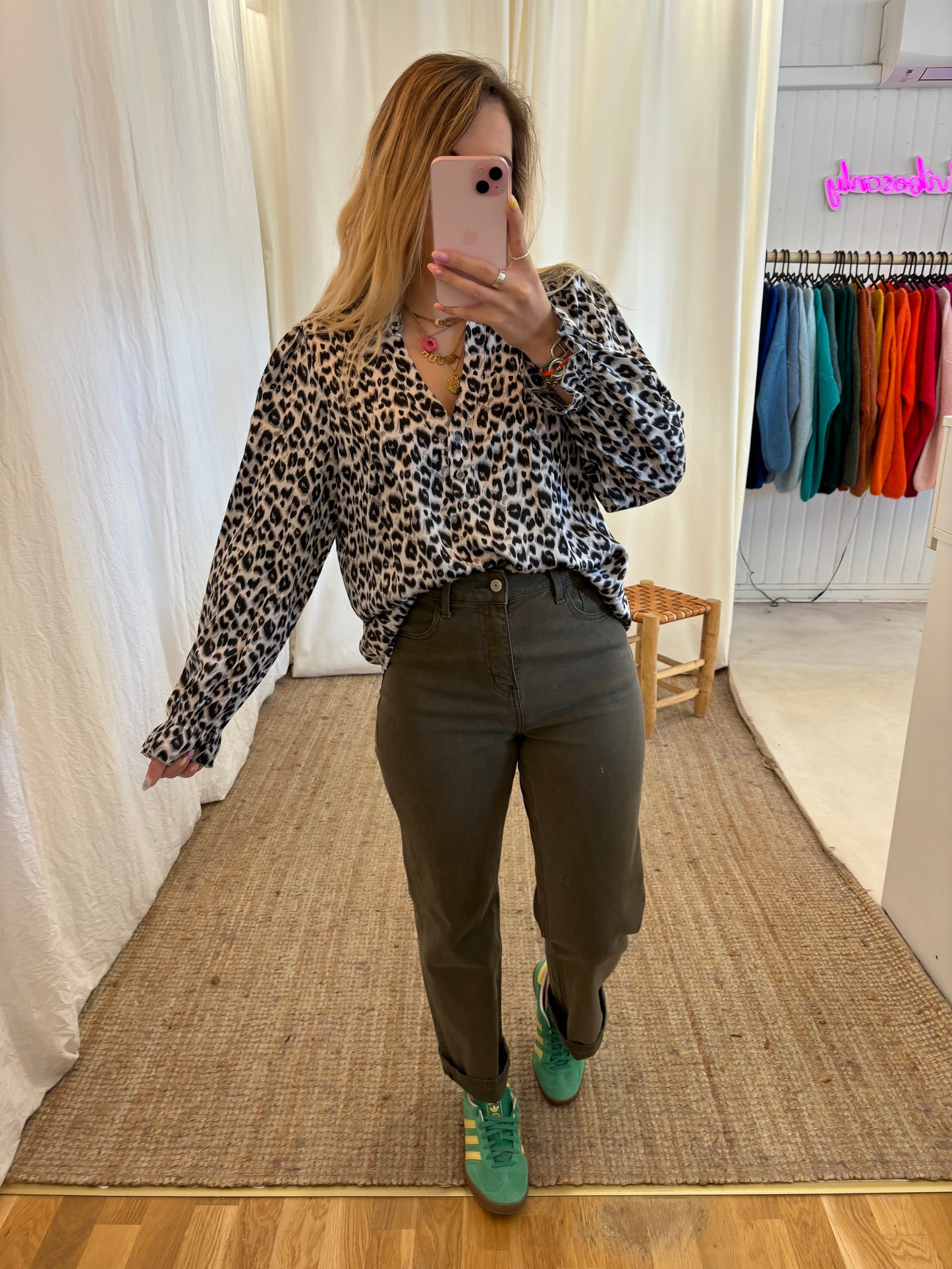 Blouse léopard MILENA Gris