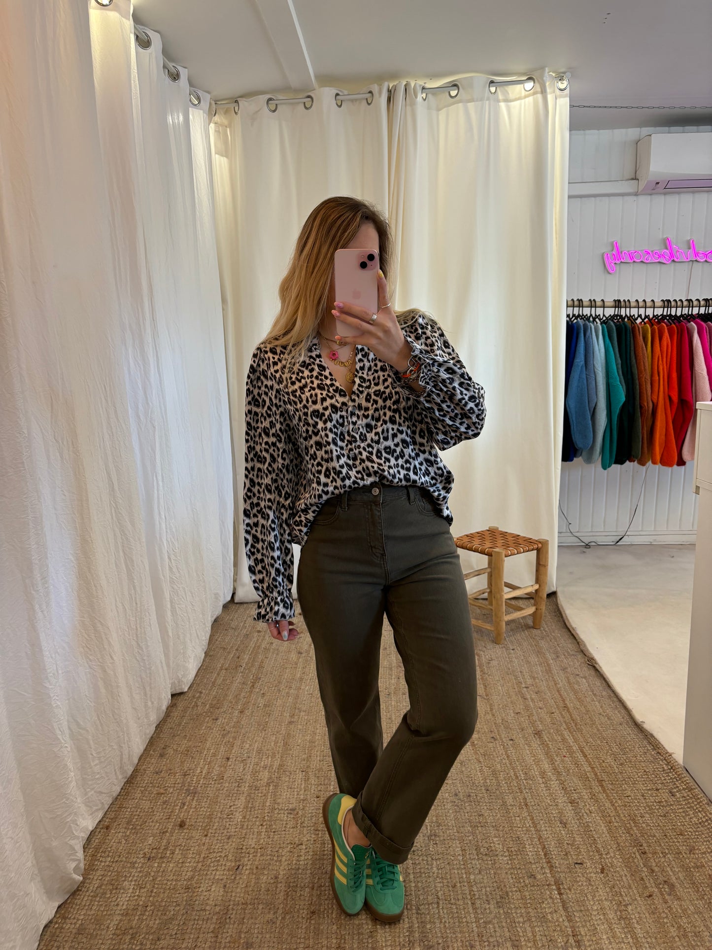 Blouse léopard MILENA Gris