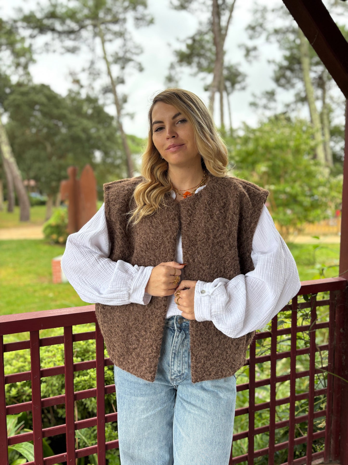 Veste sans manches LILI Chocolat