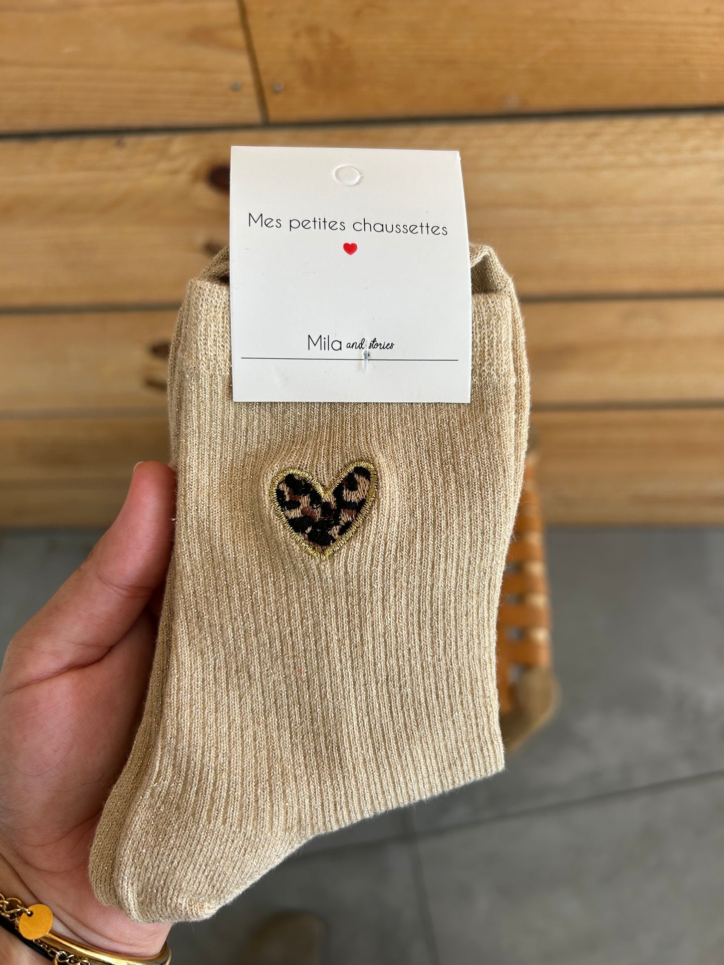 Chaussettes COEUR léopard