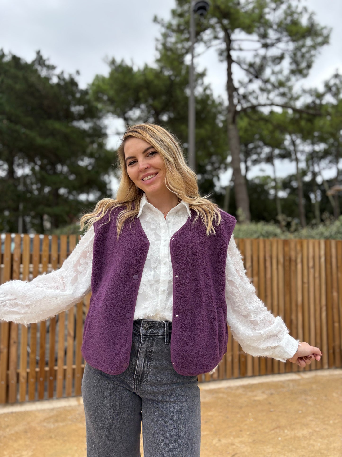 Veste sans manches ABY Prune