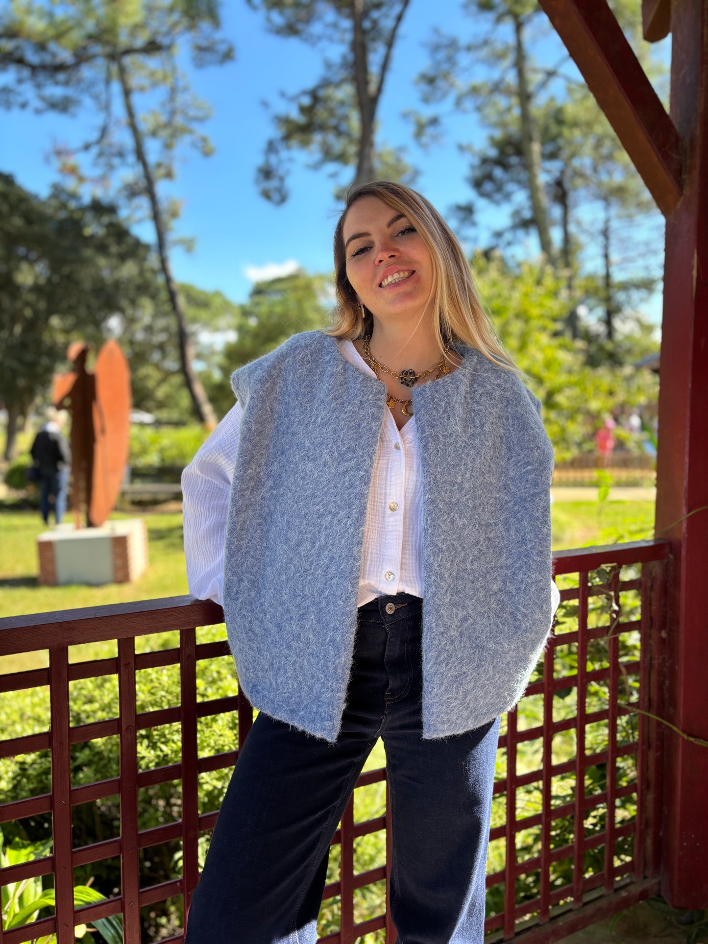 Veste sans manches LILI Bleu ciel