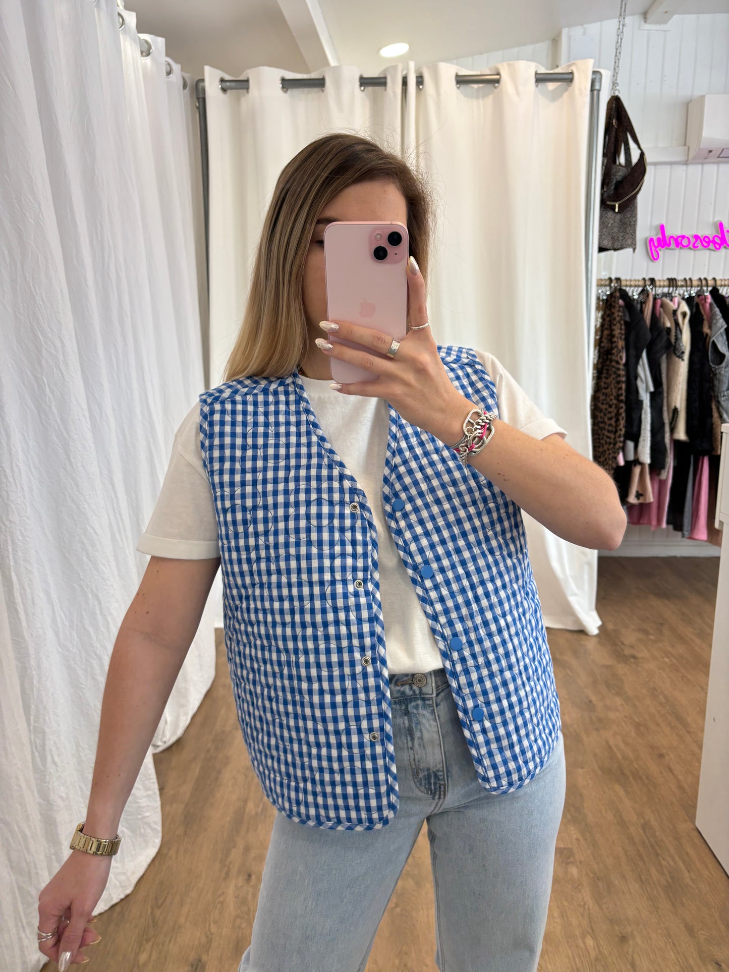 Veste sans manches LUCILE Bleu réversible
