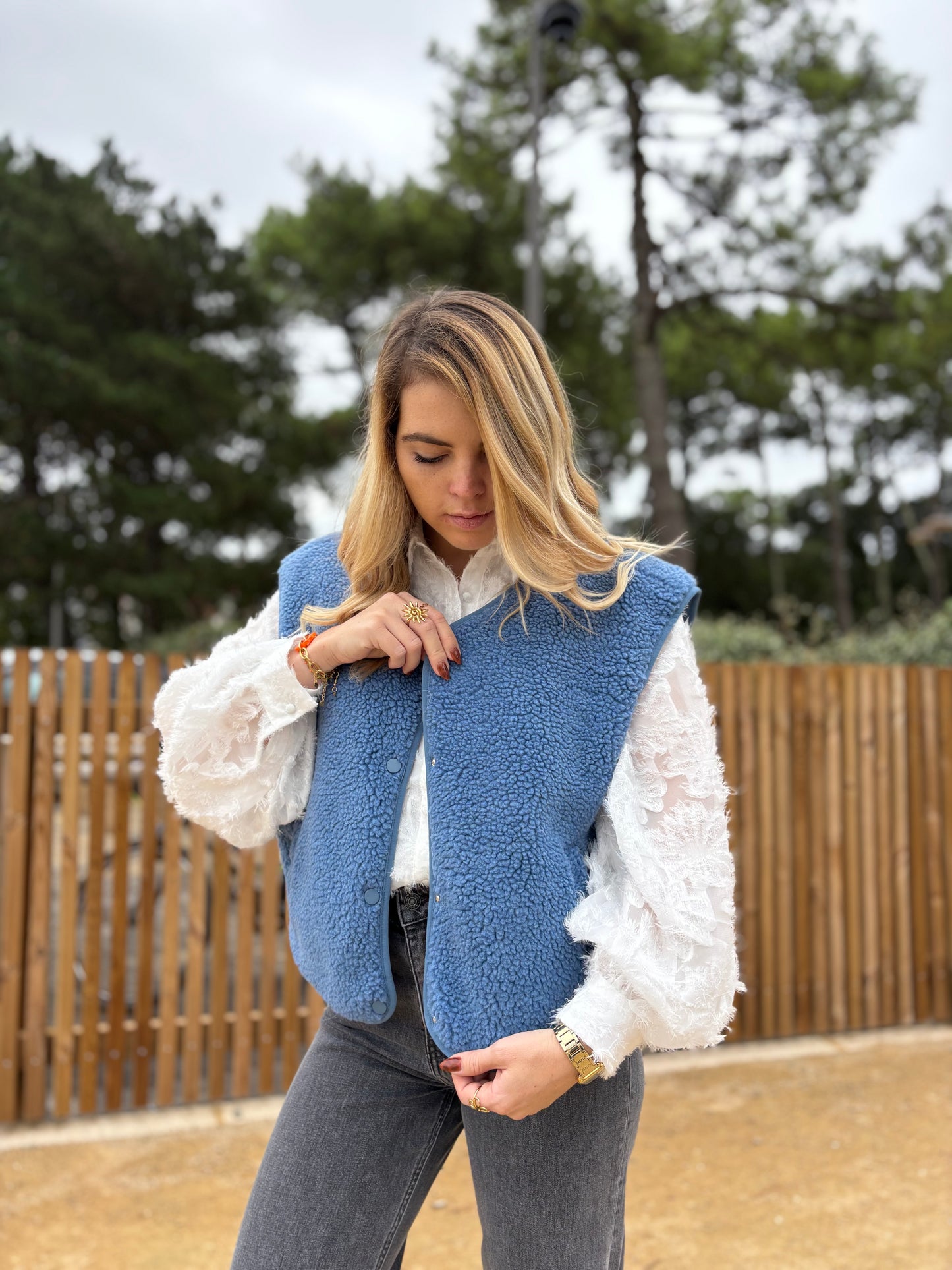 Veste sans manches ABY Bleu jean