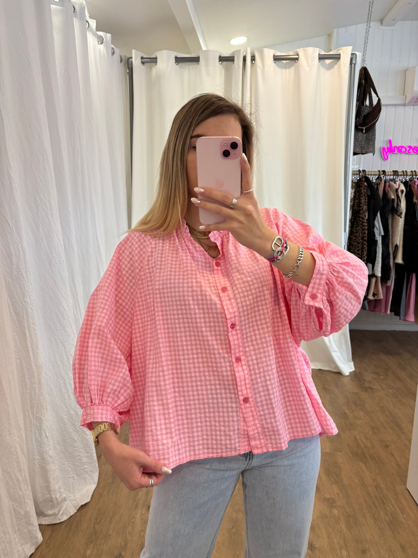 Chemise JOSEPHINE Vichy Rose