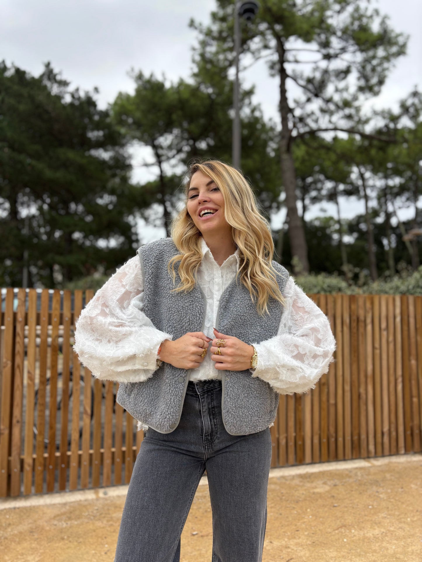 Veste sans manches ABY Gris clair