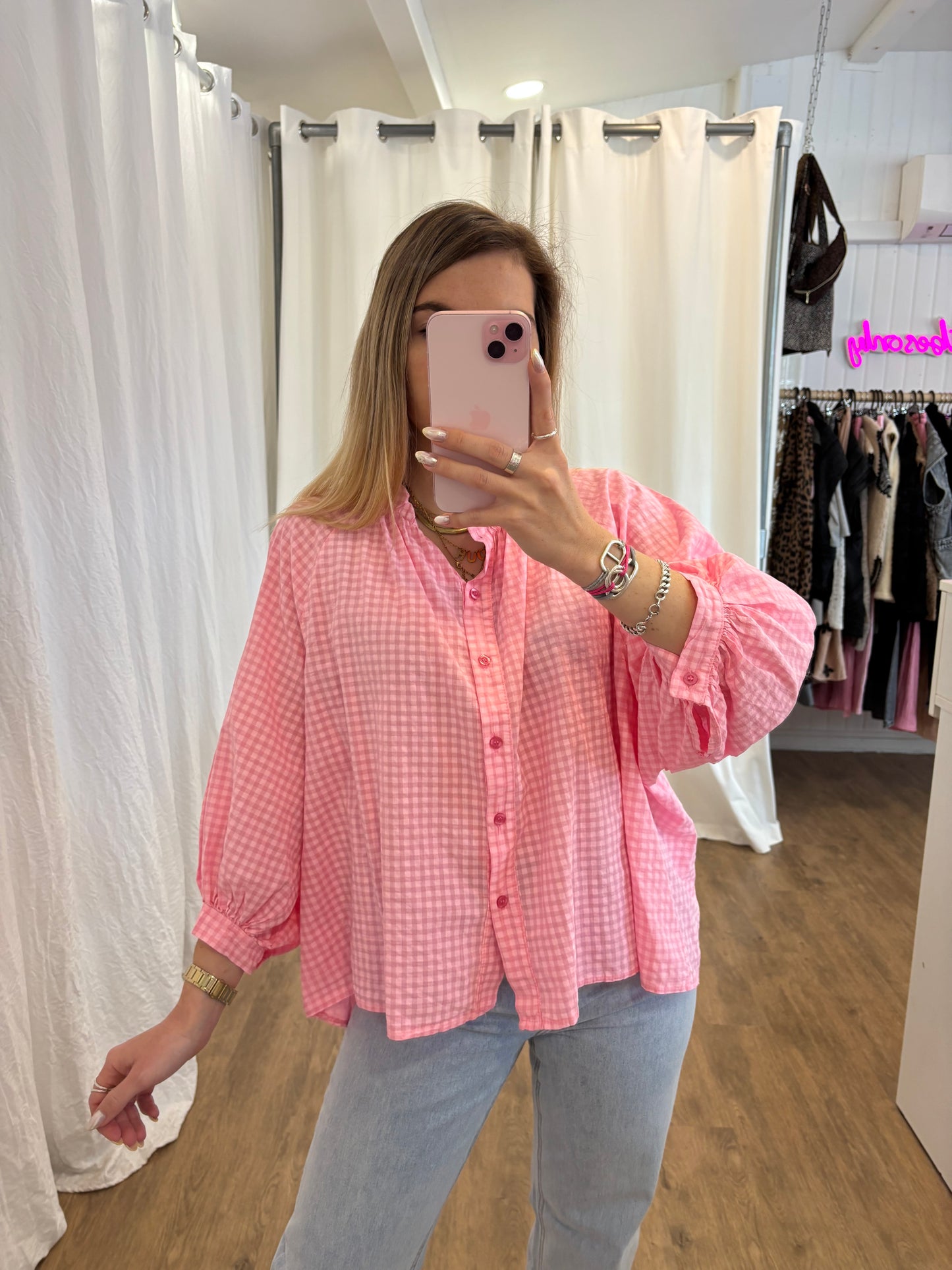 Chemise JOSEPHINE Vichy Rose