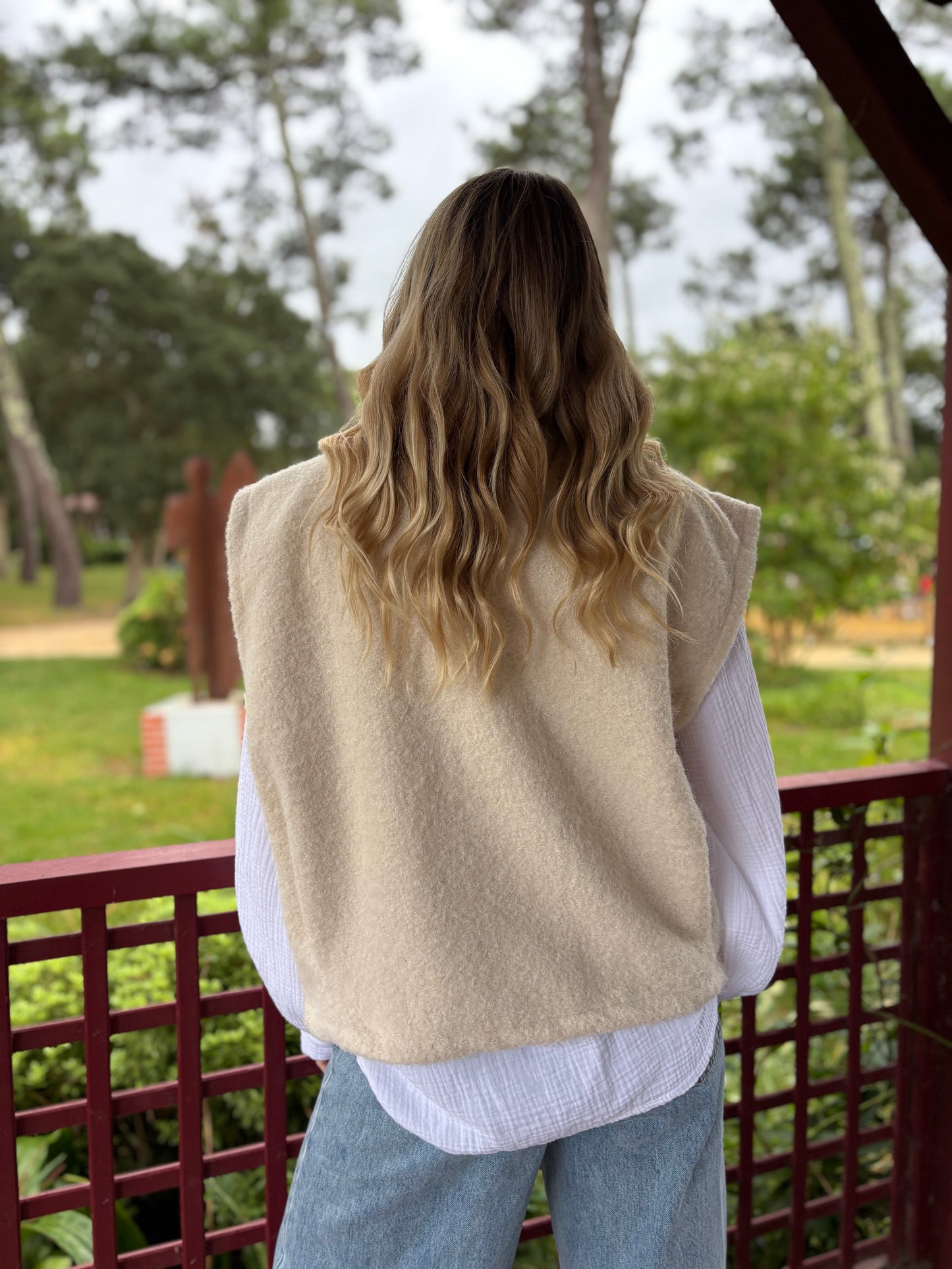Veste sans manches LILI Écru