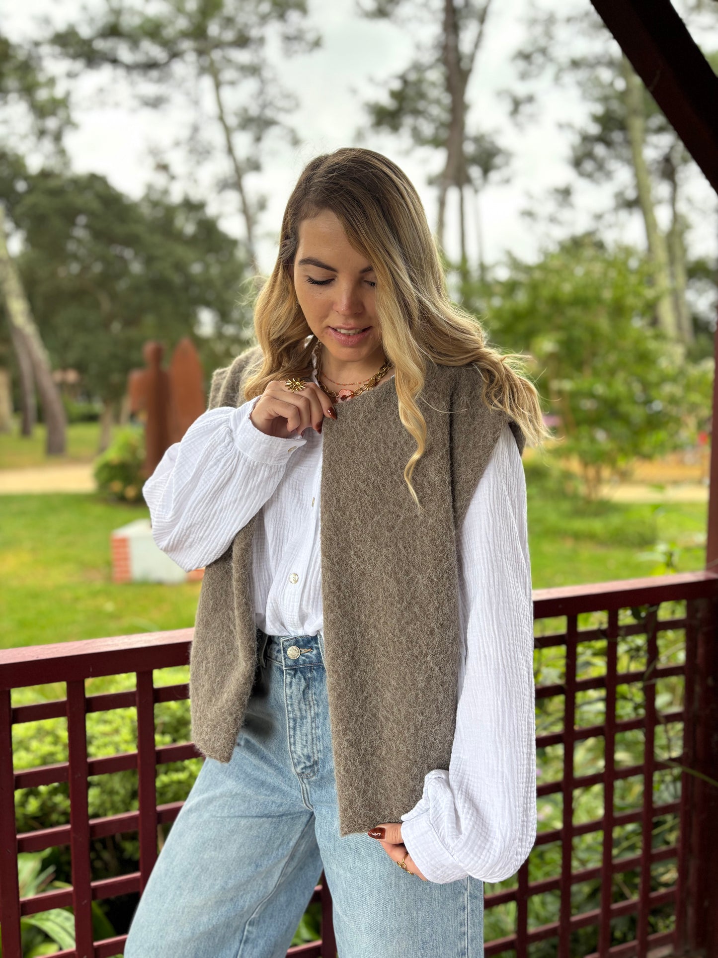 Veste sans manches LILI Taupe