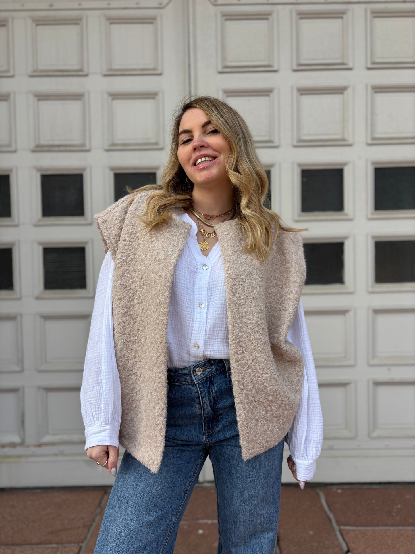 Veste sans manches LILI Beige