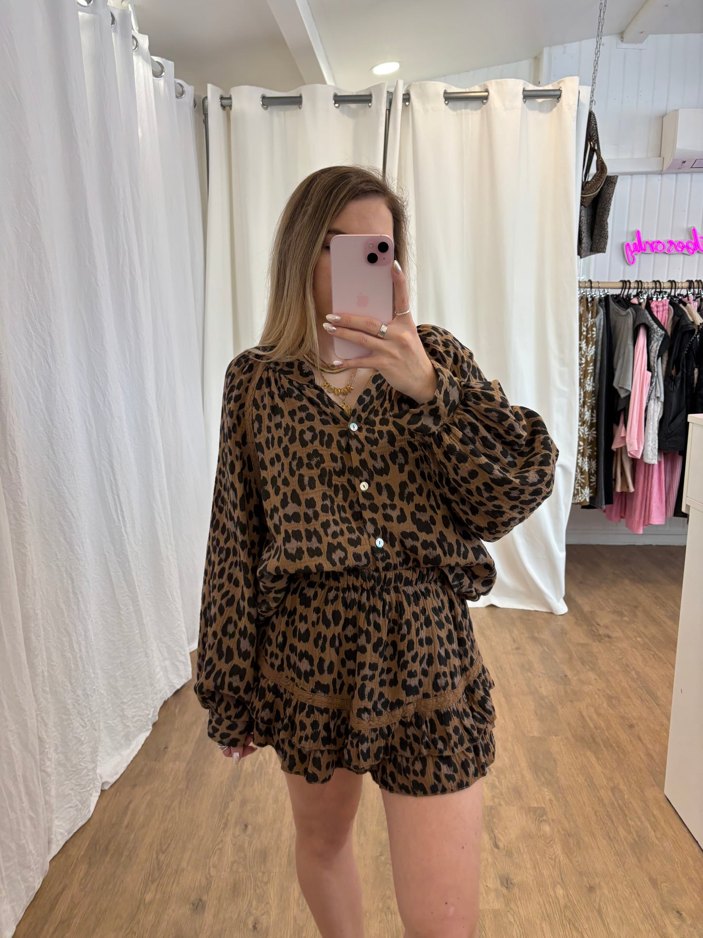 Short LYA Léopard Camel