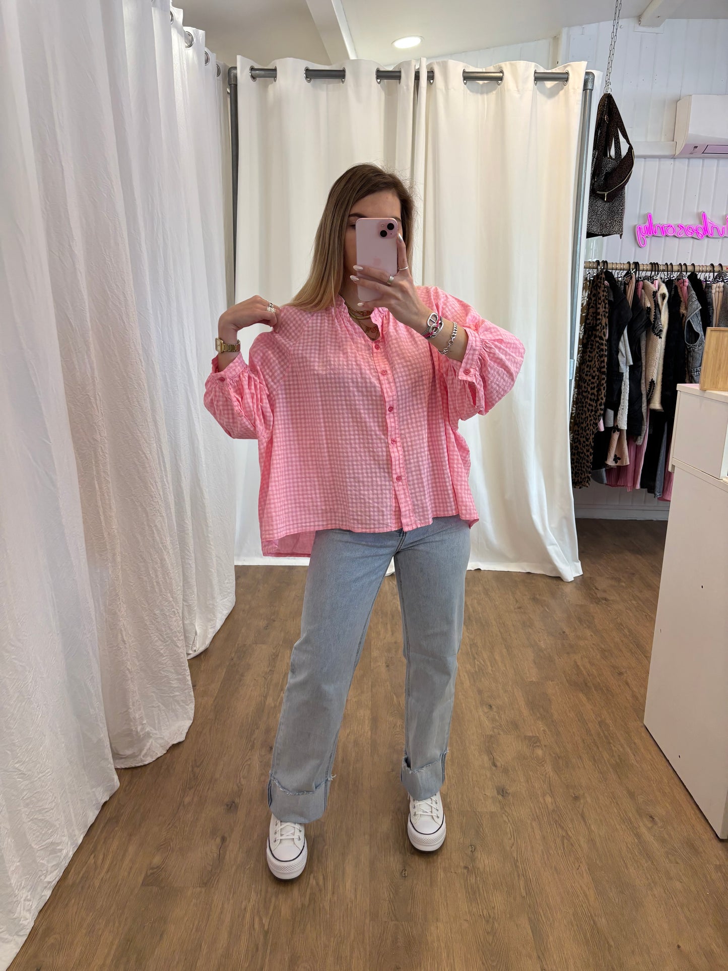 Chemise JOSEPHINE Vichy Rose