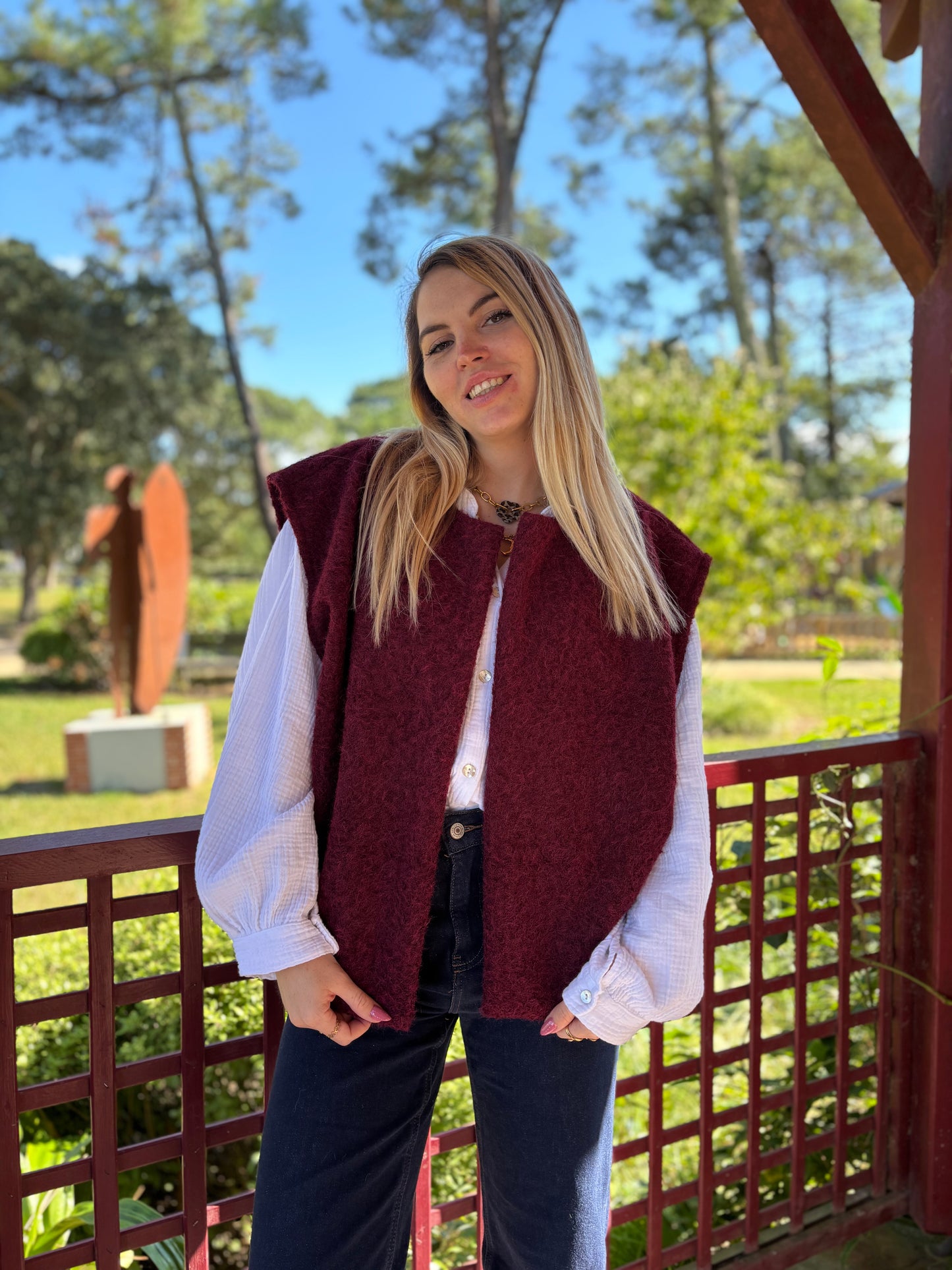 Veste sans manches LILI Bordeaux