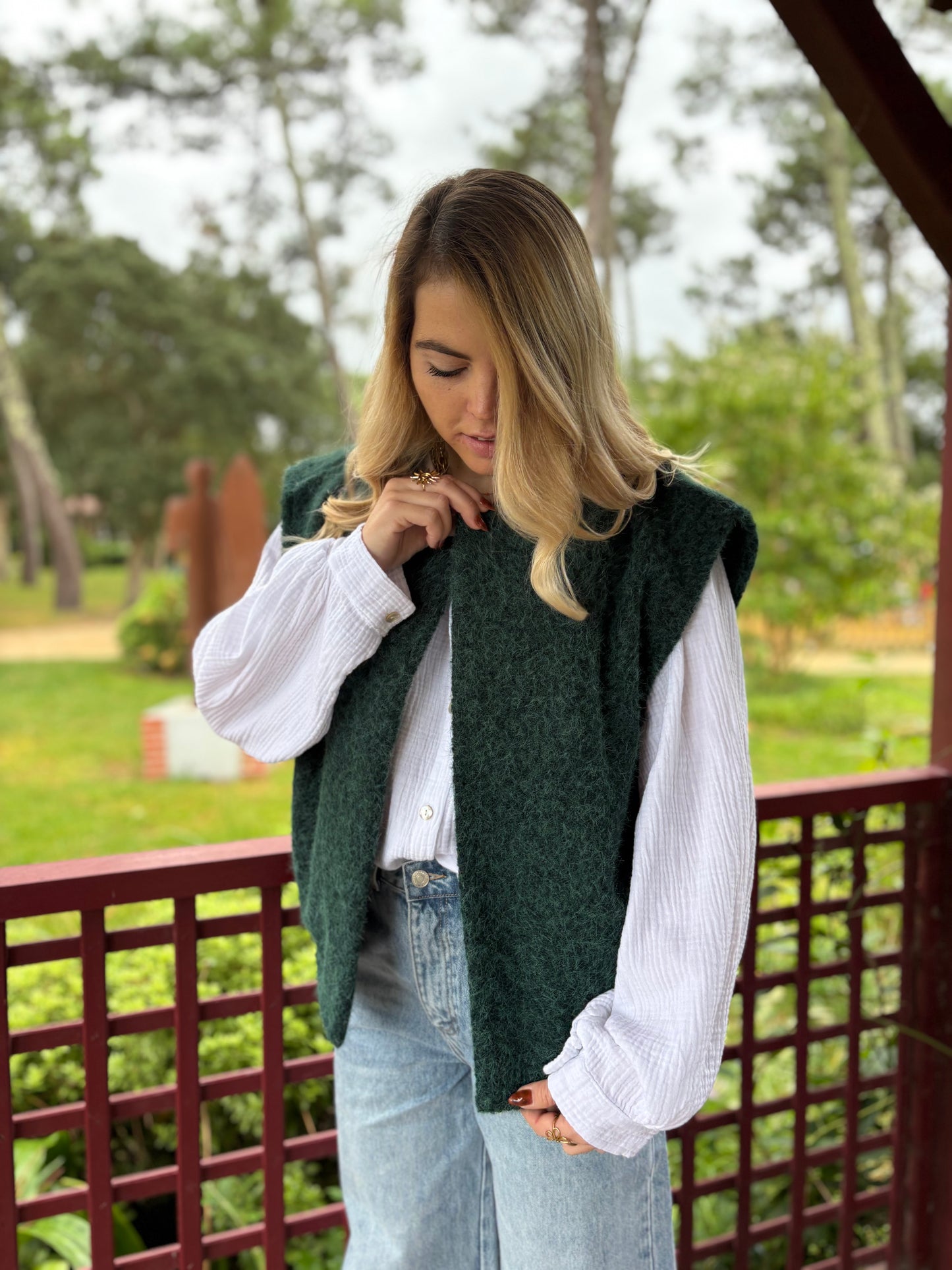 Veste sans manches LILI Vert sapin
