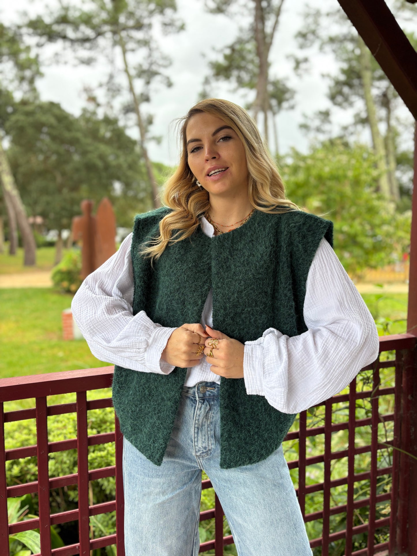 Veste sans manches LILI Vert sapin