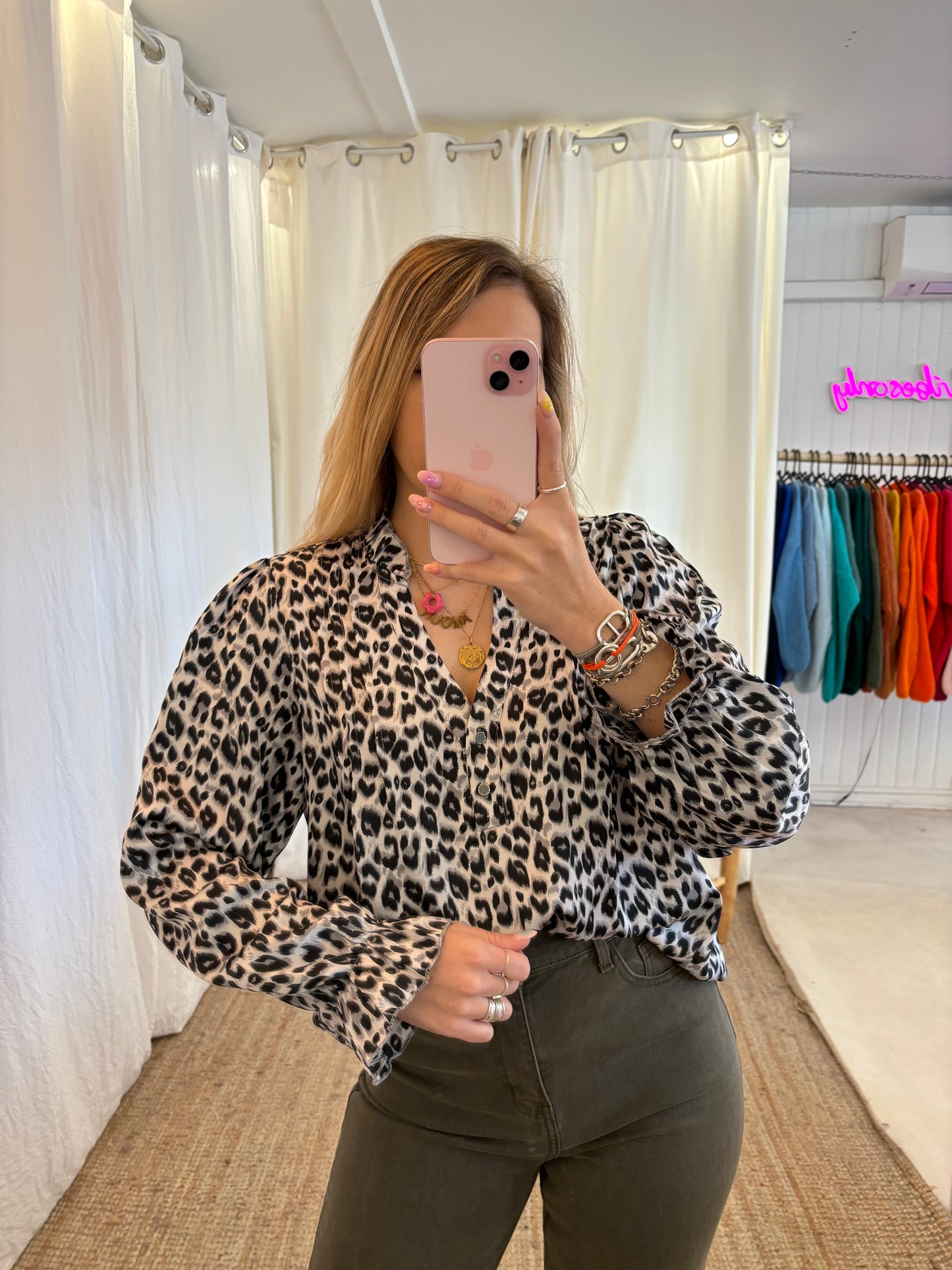 Blouse léopard MILENA Gris