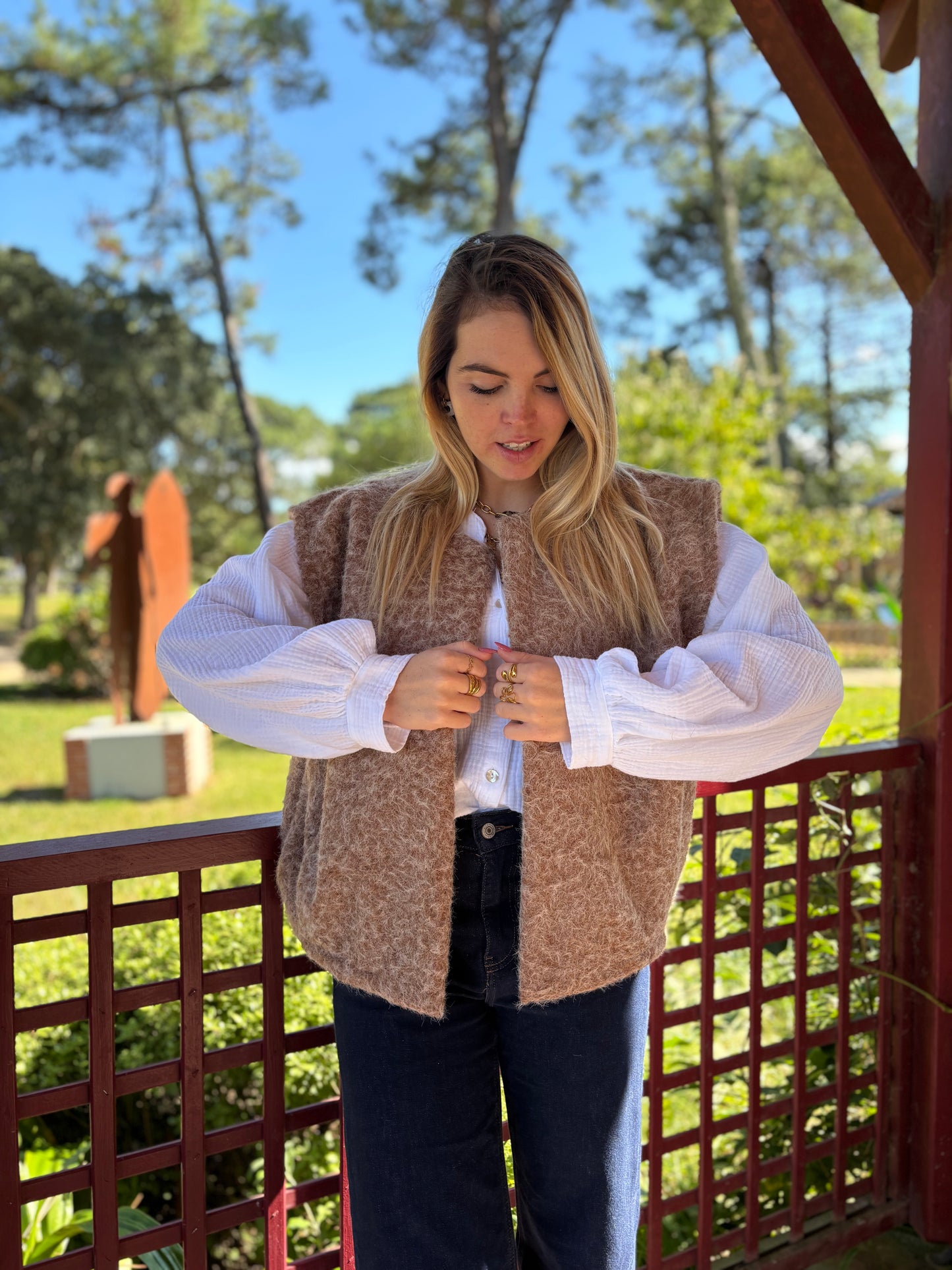 Veste sans manches LILI Camel