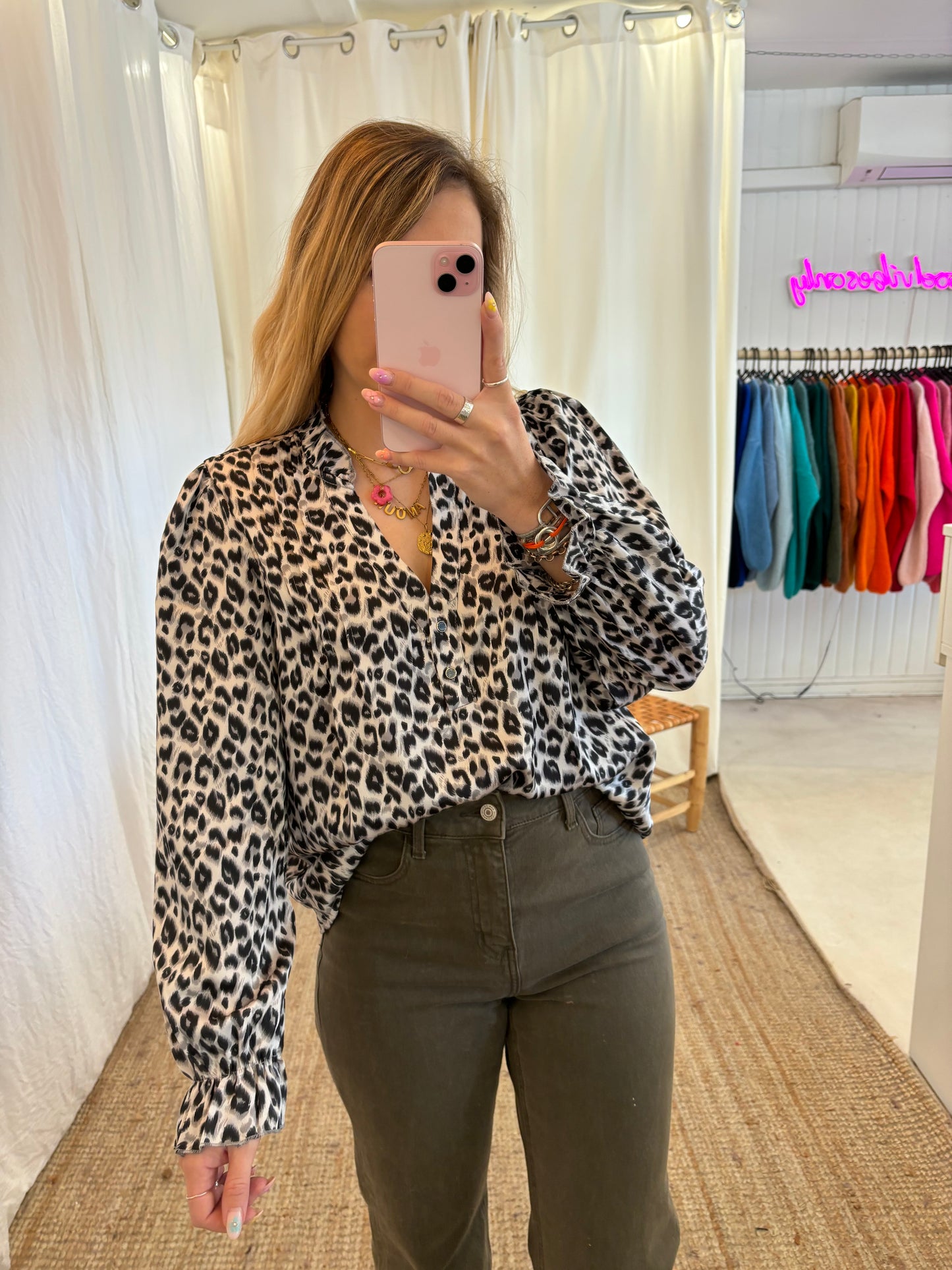 Blouse léopard MILENA Gris