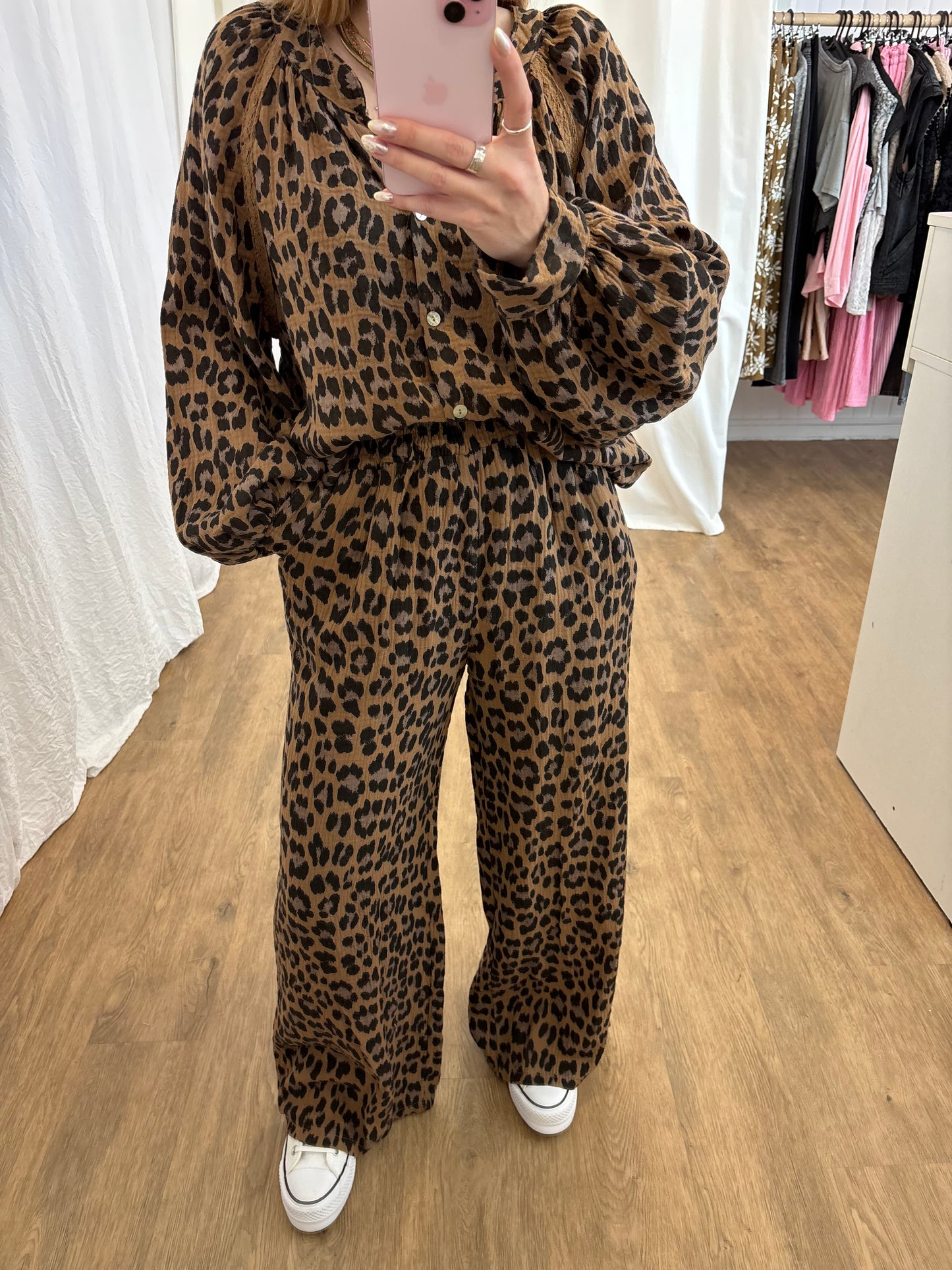 Pantalon LYA Léopard Camel