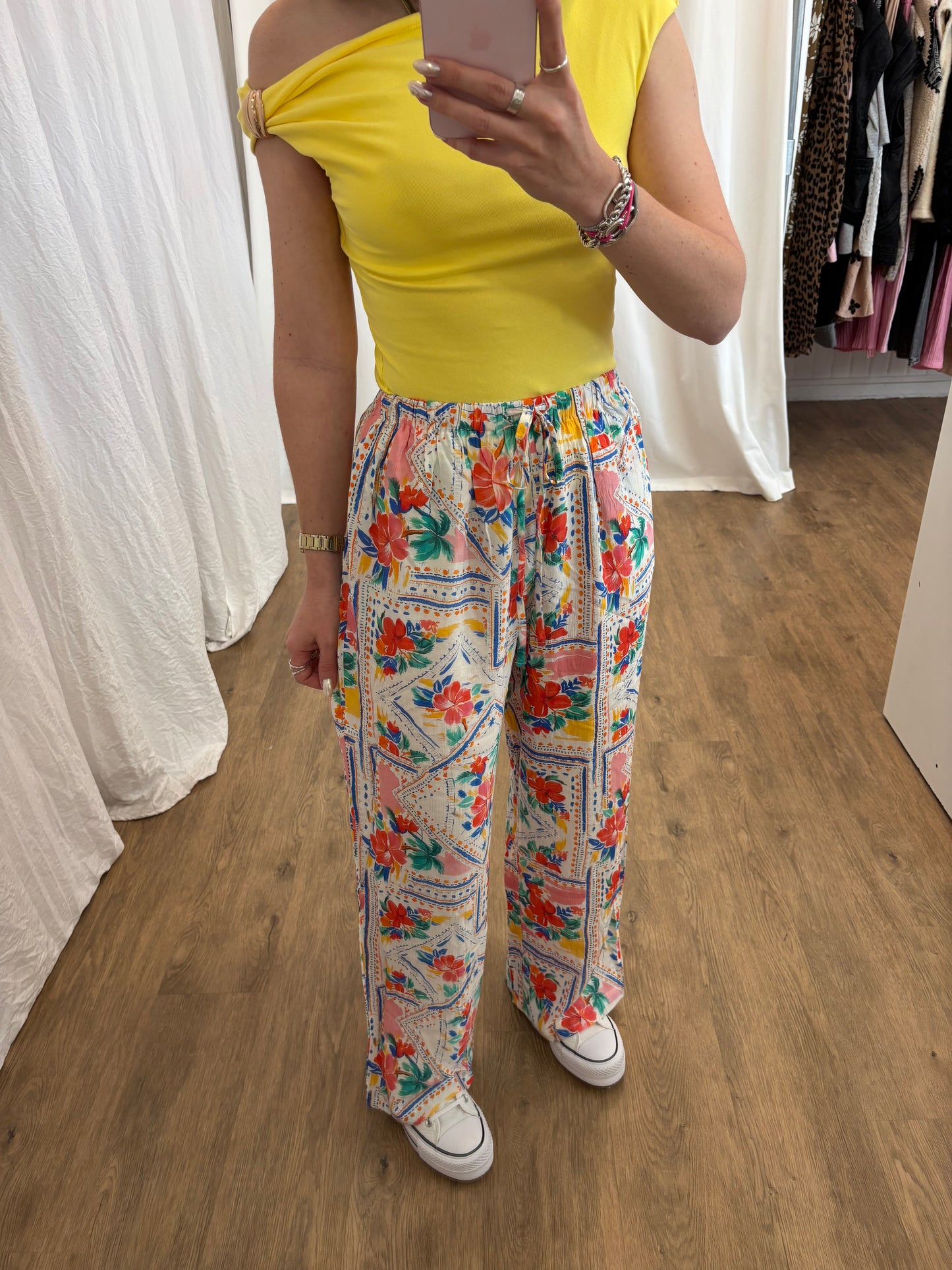 Pantalon FLEURS Orange