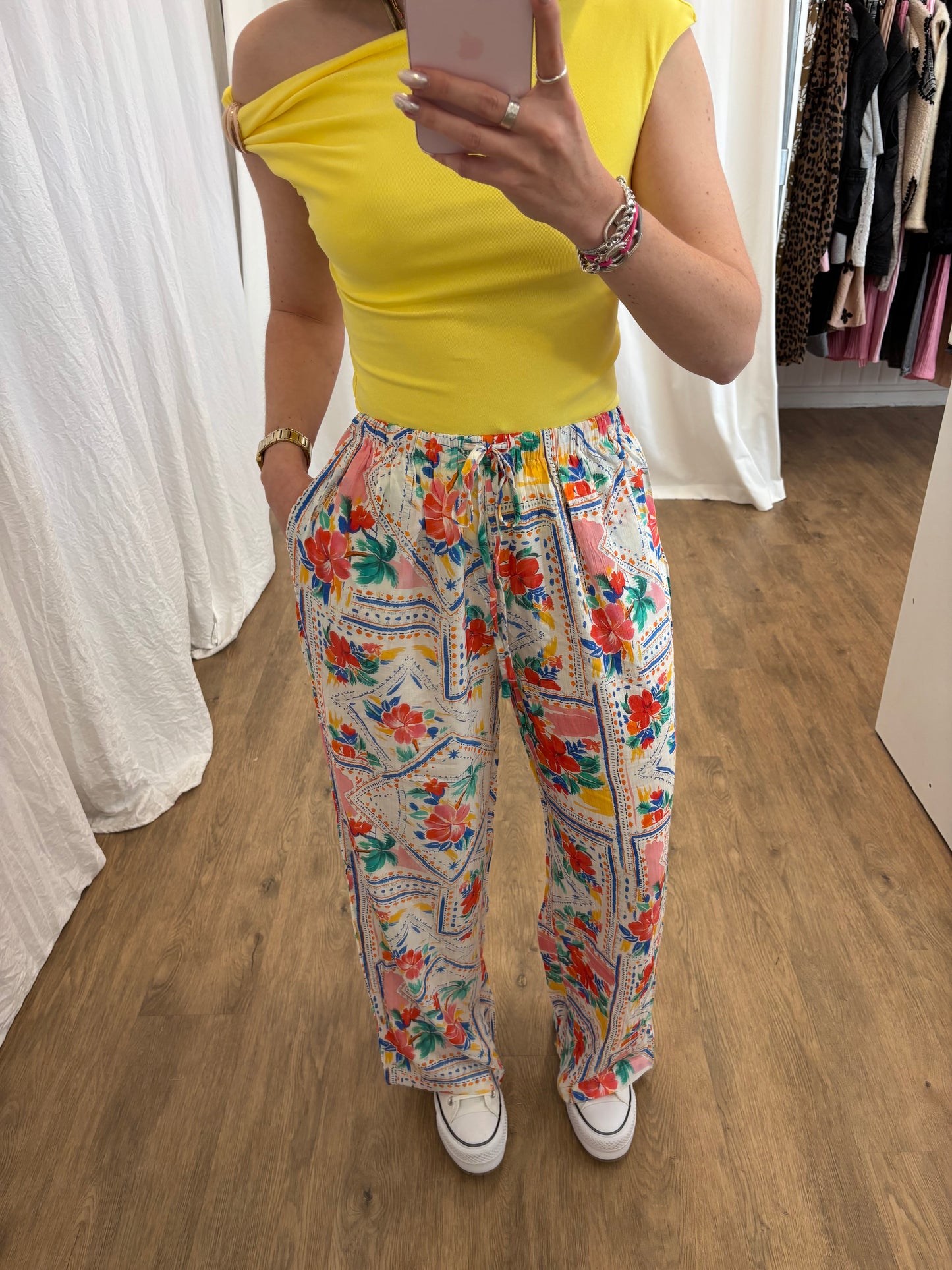 Pantalon FLEURS Orange