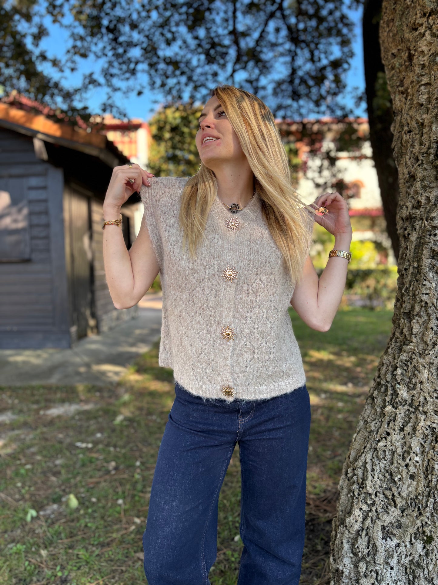 Gilet sans manches SOLEIL Taupe