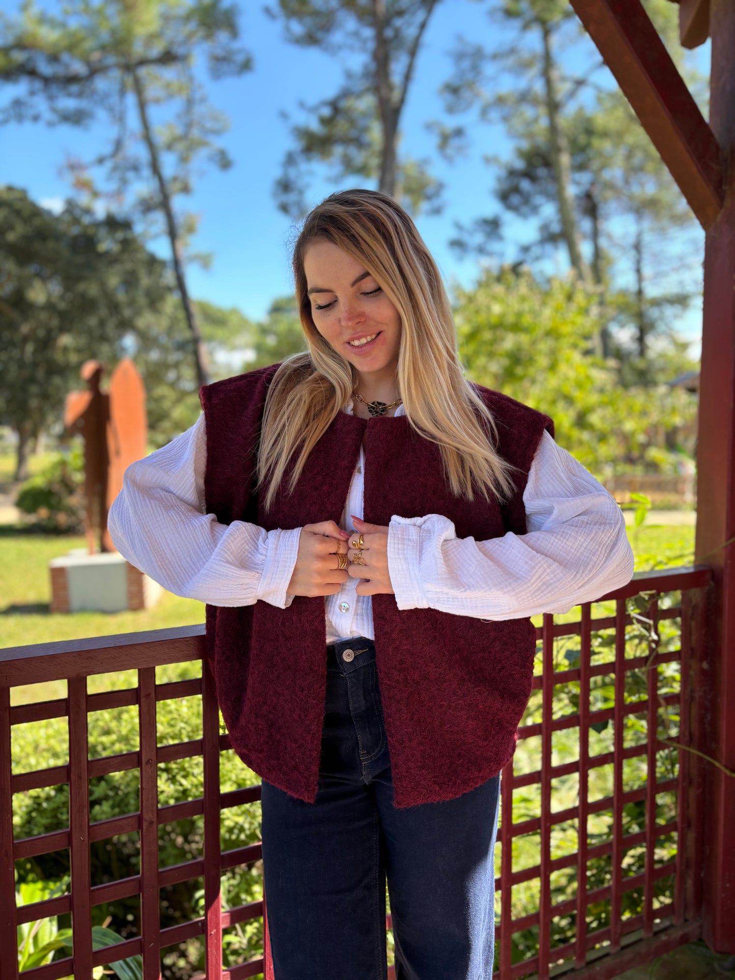 Veste sans manches LILI Bordeaux
