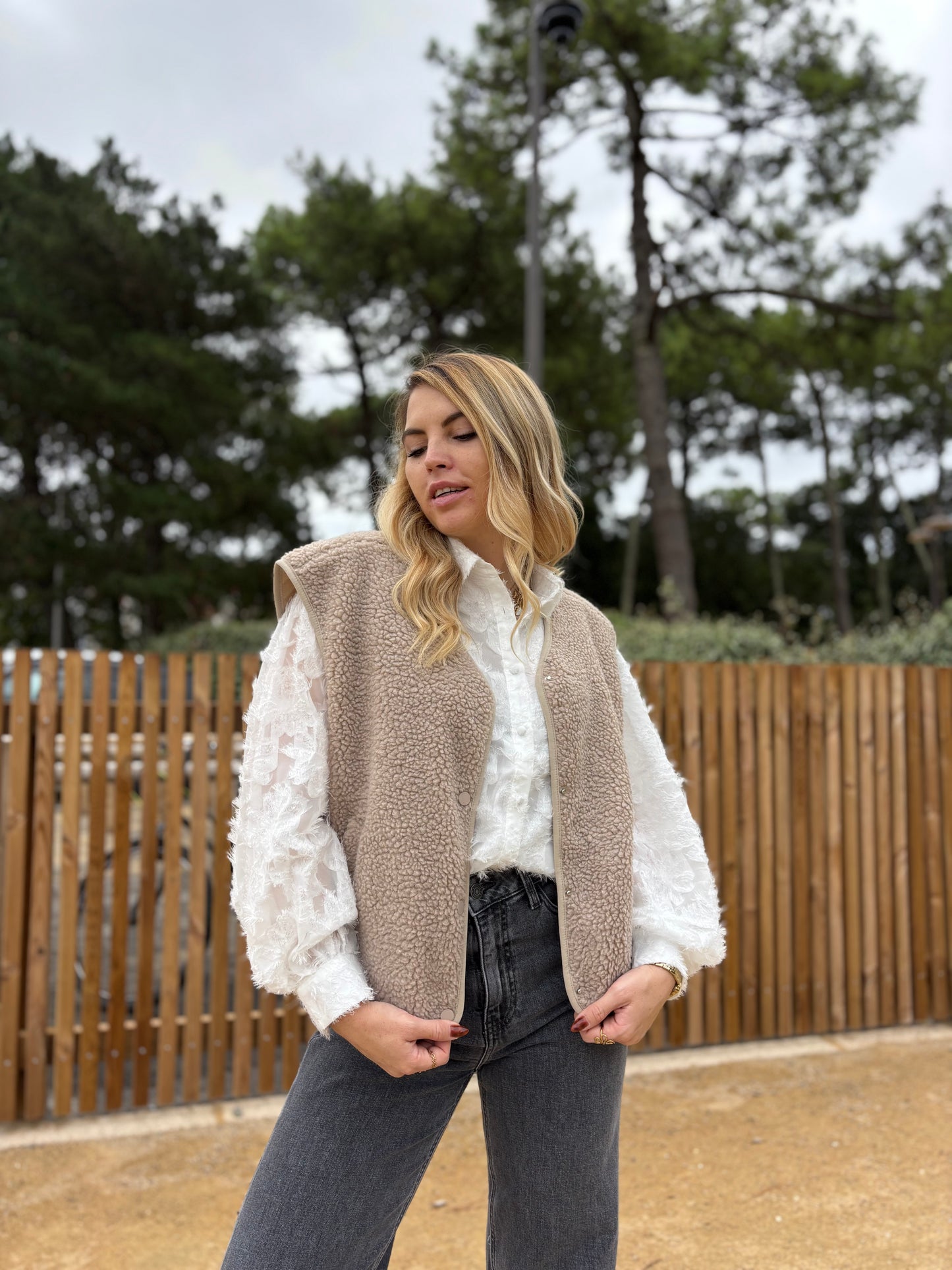 Veste sans manches ABY Taupe clair