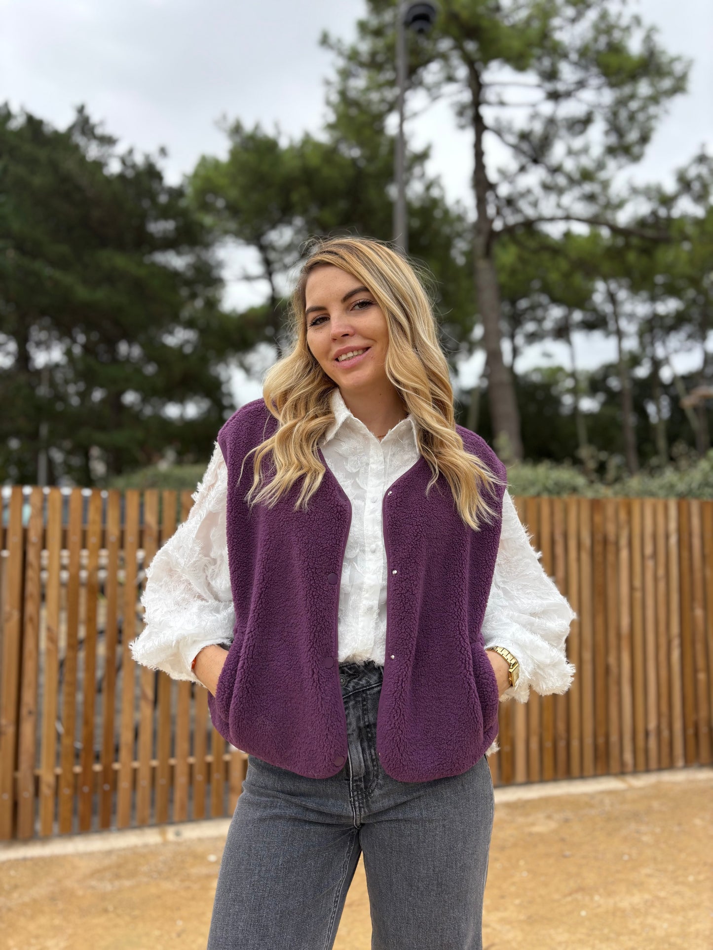 Veste sans manches ABY Prune