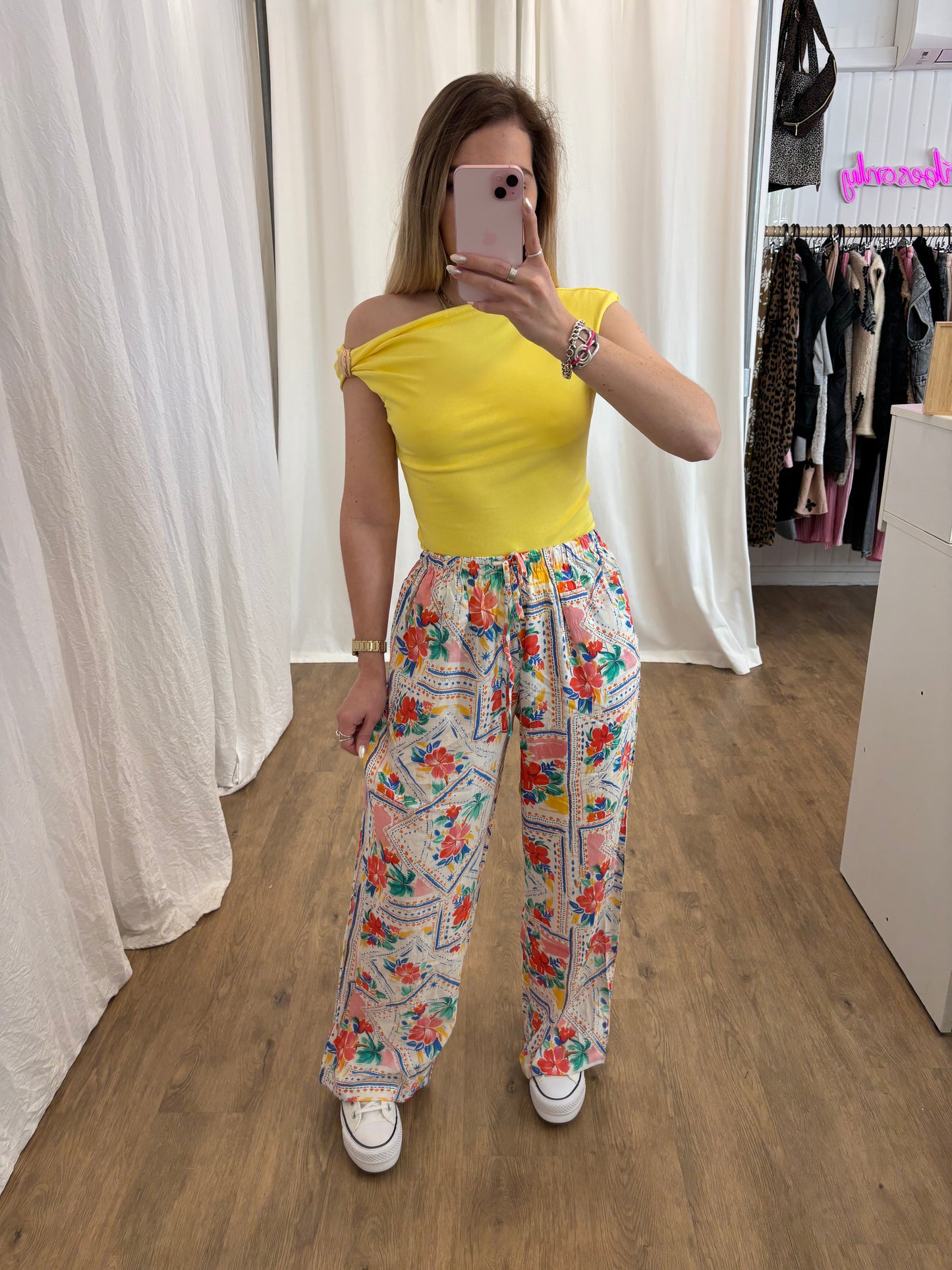 Pantalon FLEURS Orange