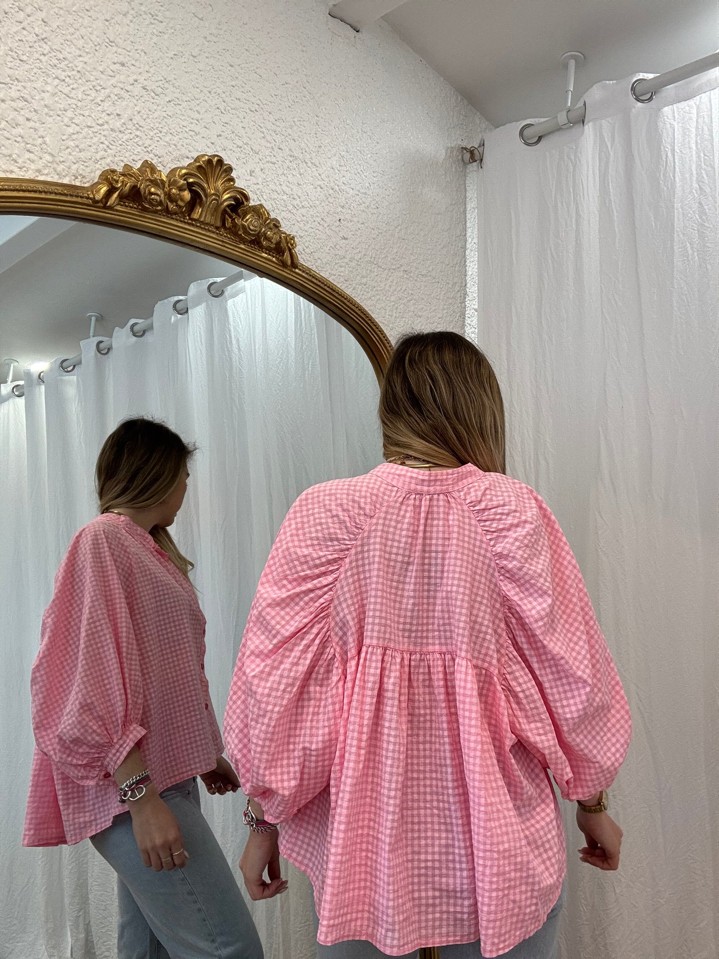 Chemise JOSEPHINE Vichy Rose