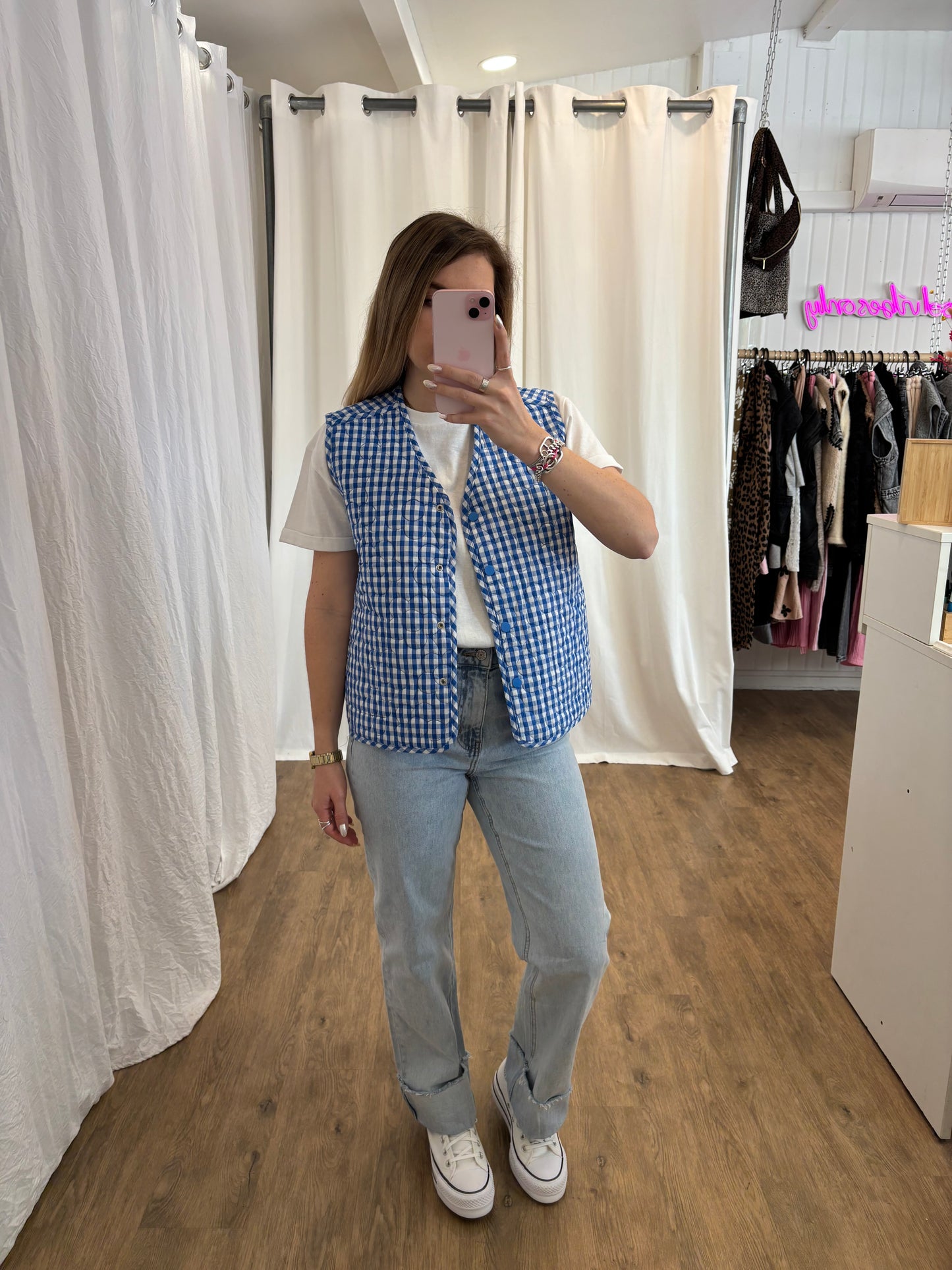 Veste sans manches LUCILE Bleu réversible