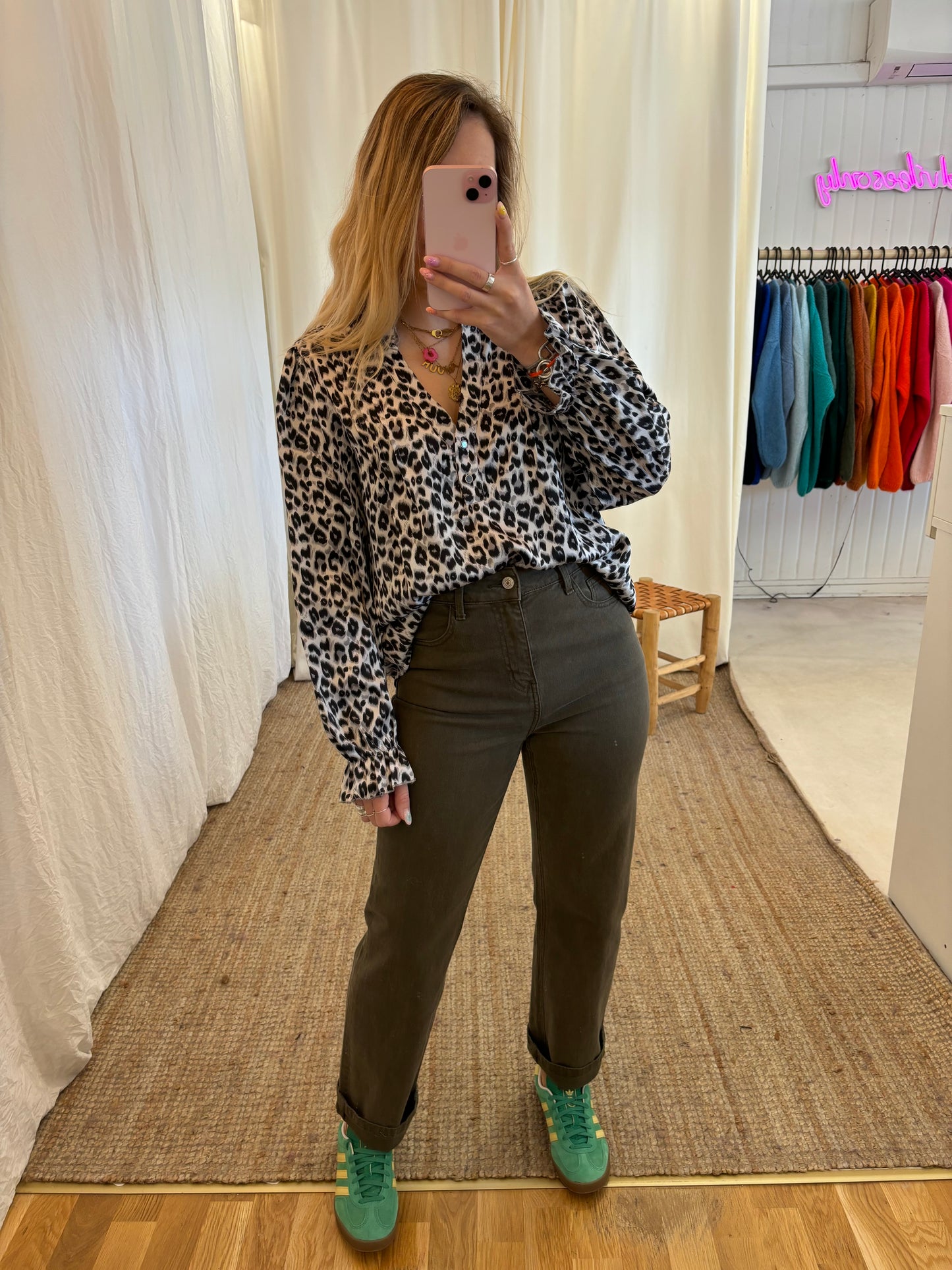 Blouse léopard MILENA Gris